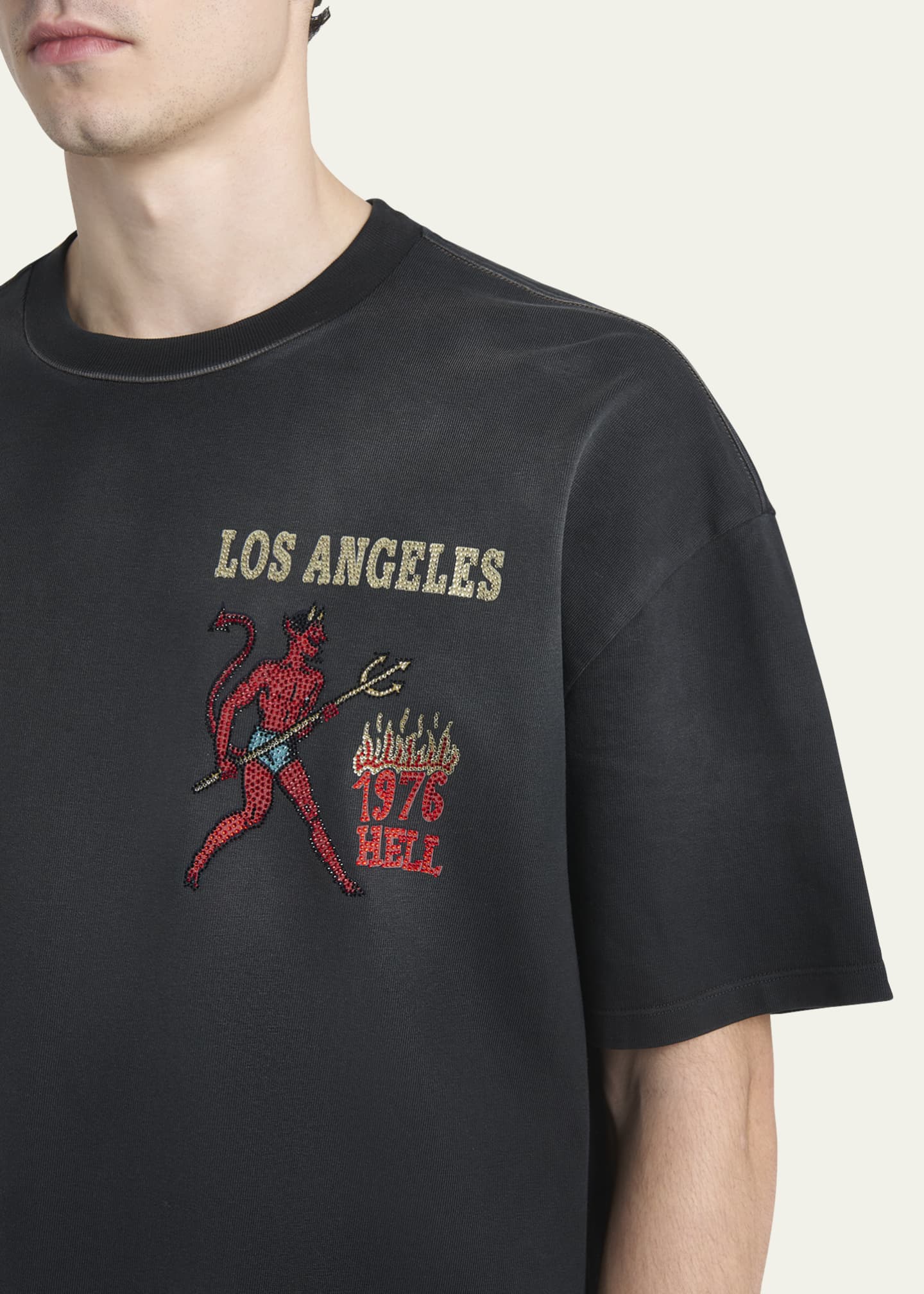 Men's Crystal Sinners Faded Cotton T-Shirt