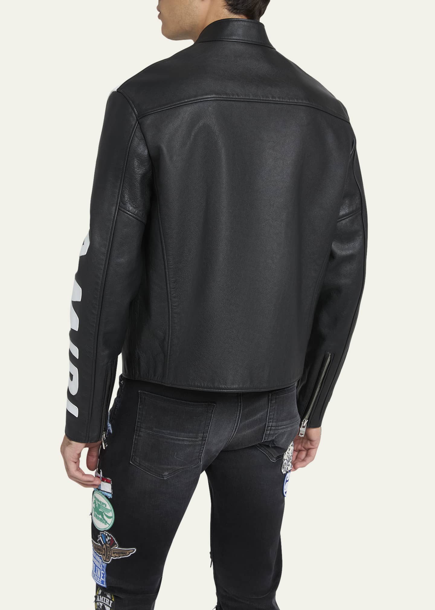 Amiri Men's Leather Patchwork Racer Jacket - Bergdorf Goodman