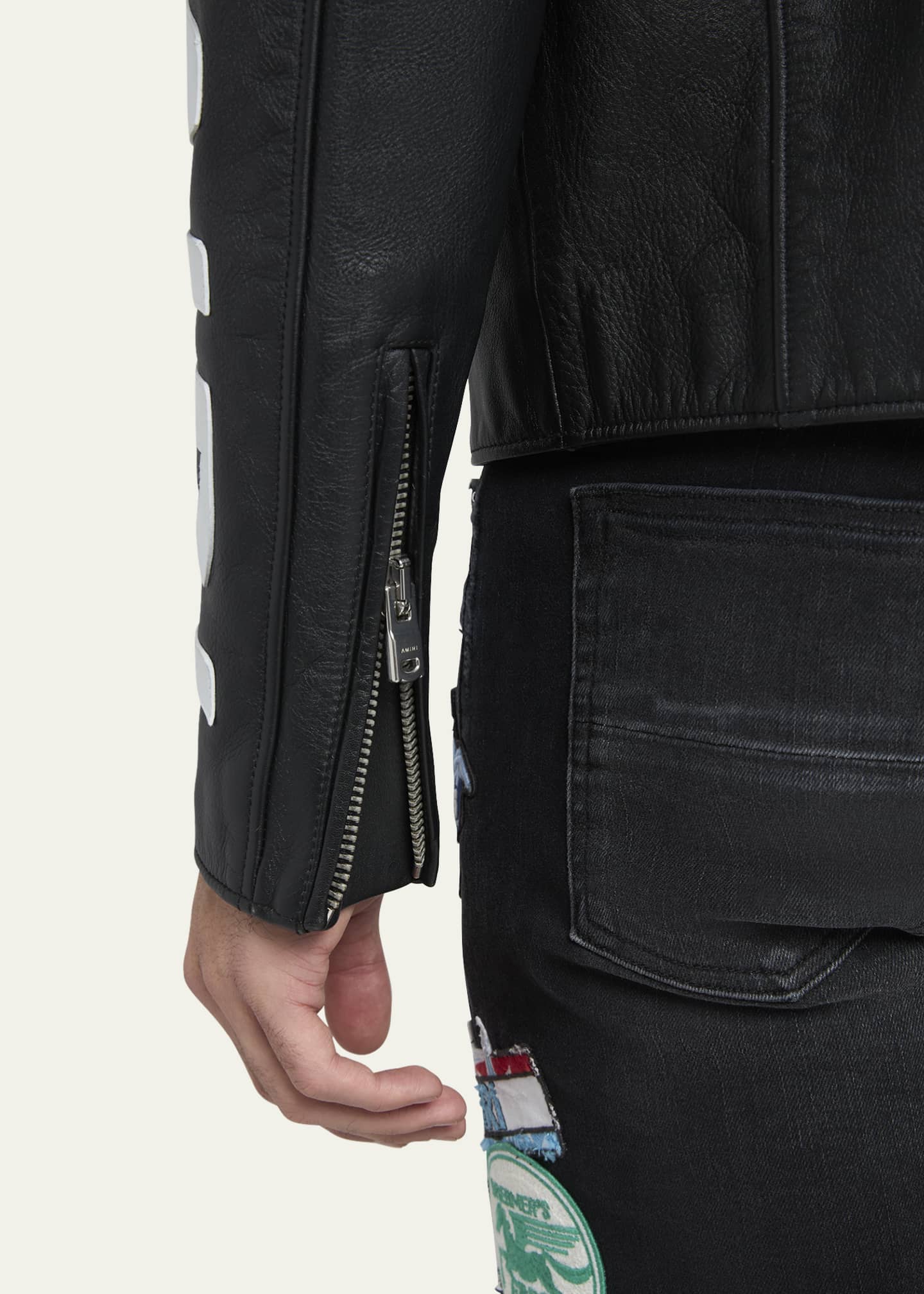 AMERI ♡ LEATHER JACKET Amiri Leather Biker Jacket Black | Shop Online at best Price