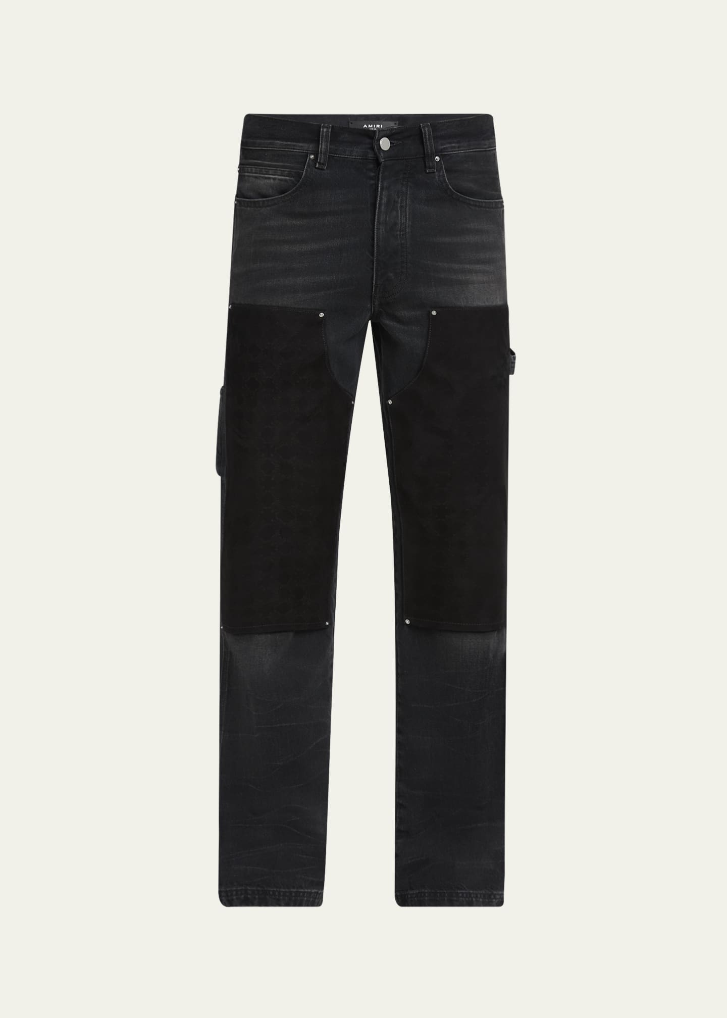 Amiri Men's MA Quad Suede Panel Carpenter Jeans - Bergdorf