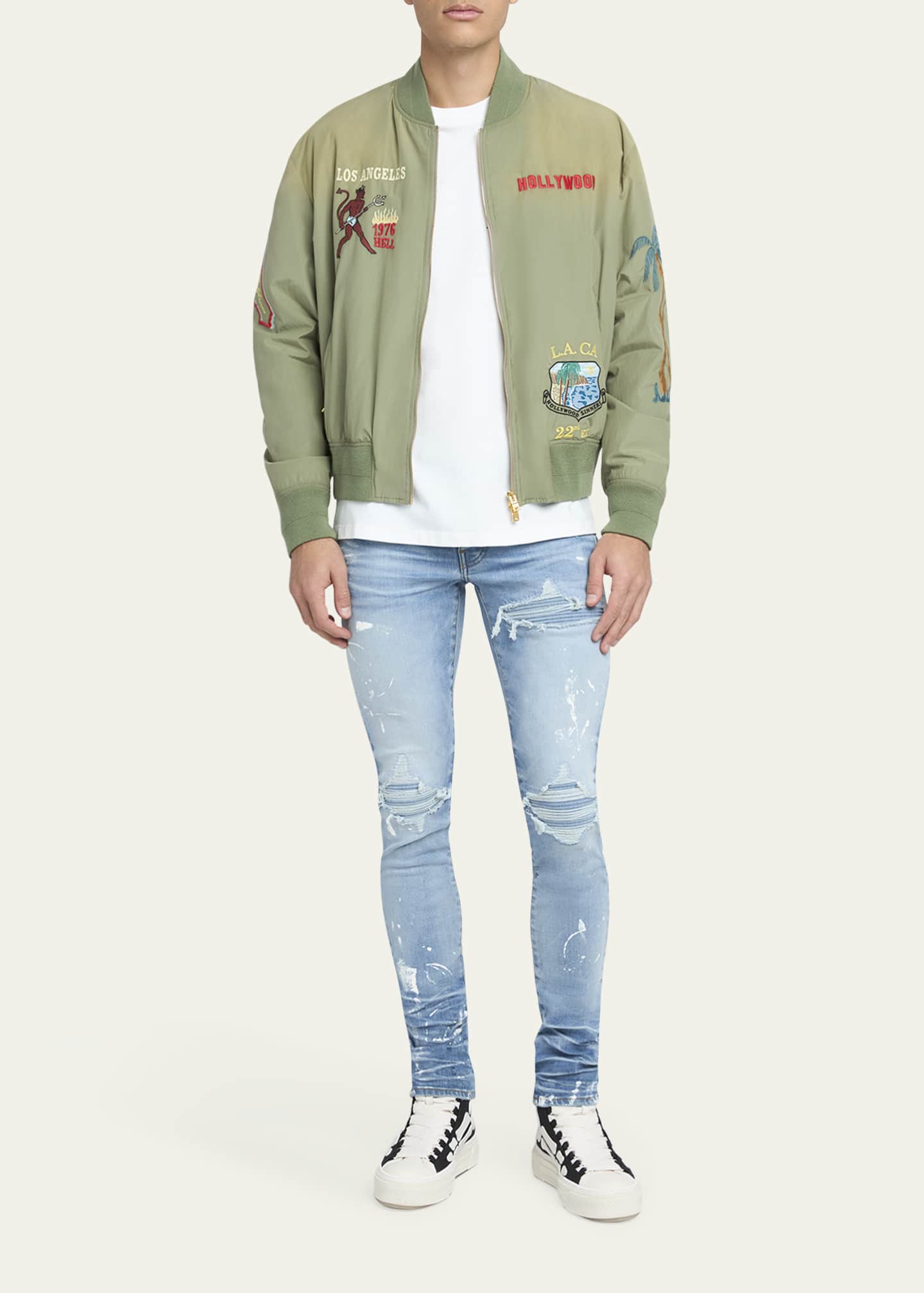 Amiri Men's MX1 Destroyed Skinny Painter Jeans - Bergdorf