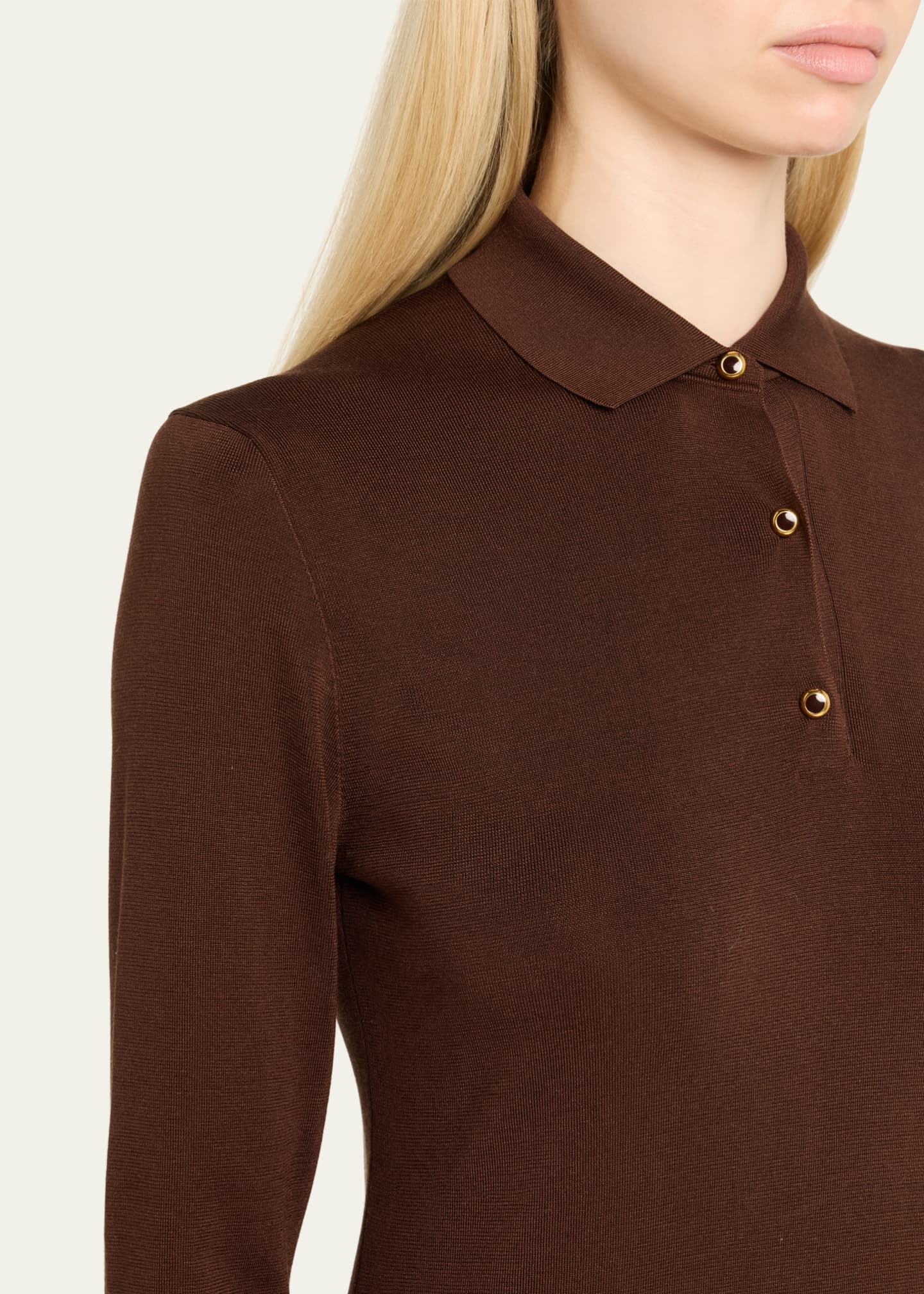 Loro Piana Lyskamm Long-Sleeve Silk Polo Dress - Bergdorf Goodman