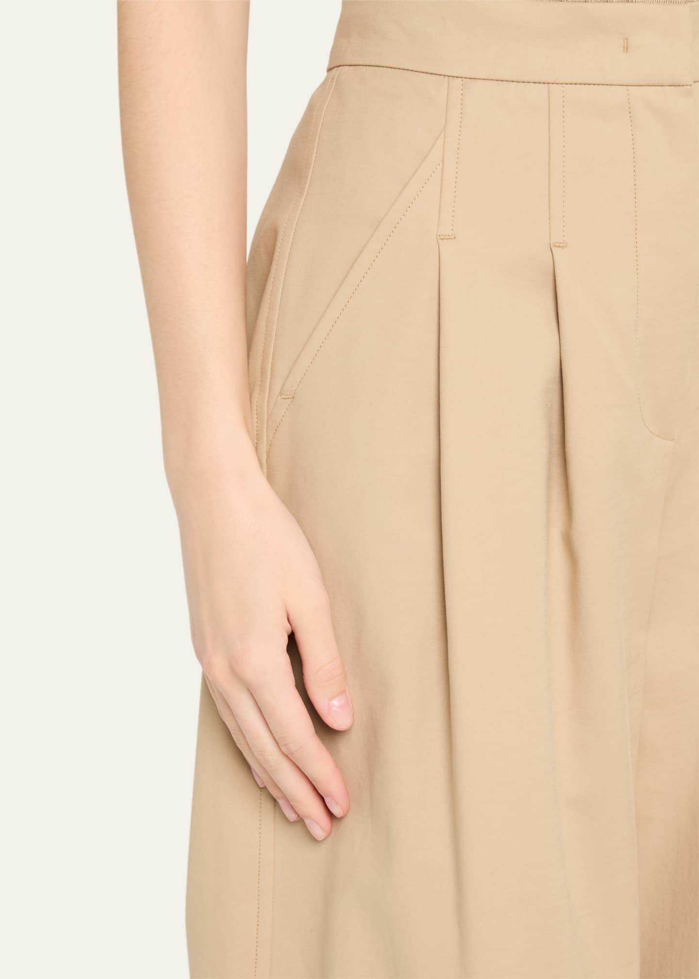 Max Mara Kabuki Pintuck Tapered Leg Trousers - Bergdorf Goodman