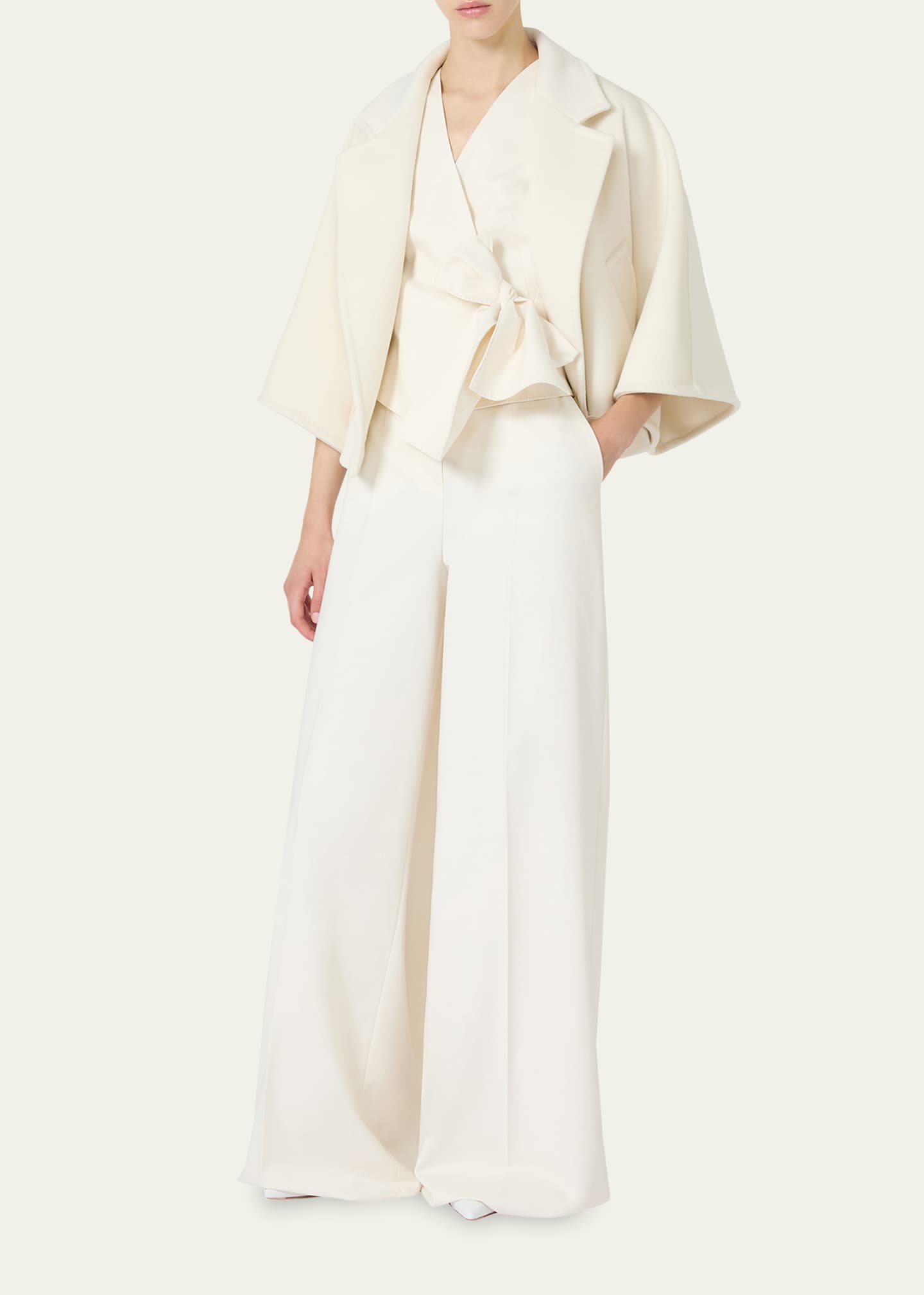 Max Mara Galea Wool-Cashmere Double-Breasted Short Coat Image 2 of 5