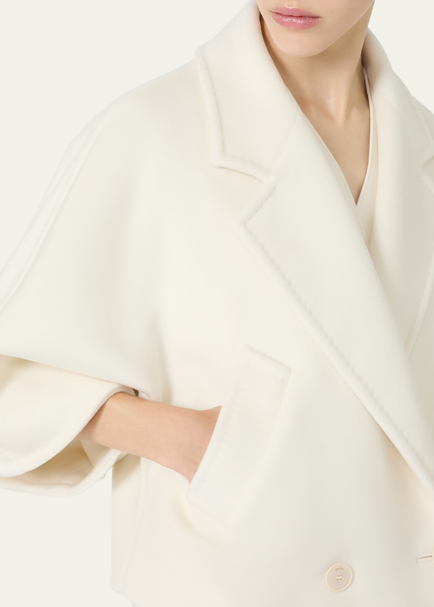 Max Mara Galea Wool-Cashmere Double-Breasted Short Coat Image 5 of 5