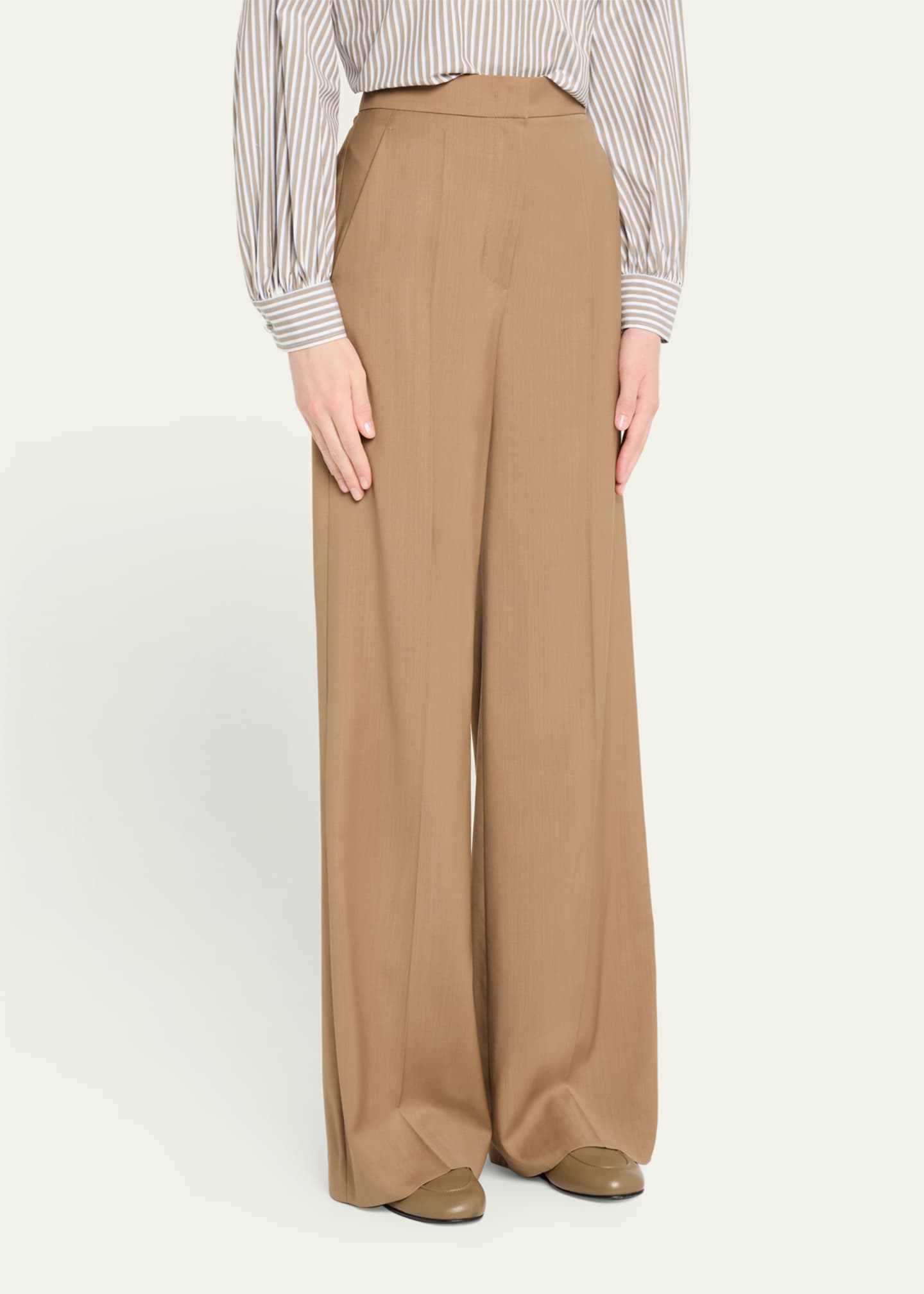 【関税&送料込】Max Mara Fernet Virgin Wool Trousers Max Mara Fernet Wide Leg Wool Trousers - Bergdorf Goodman
