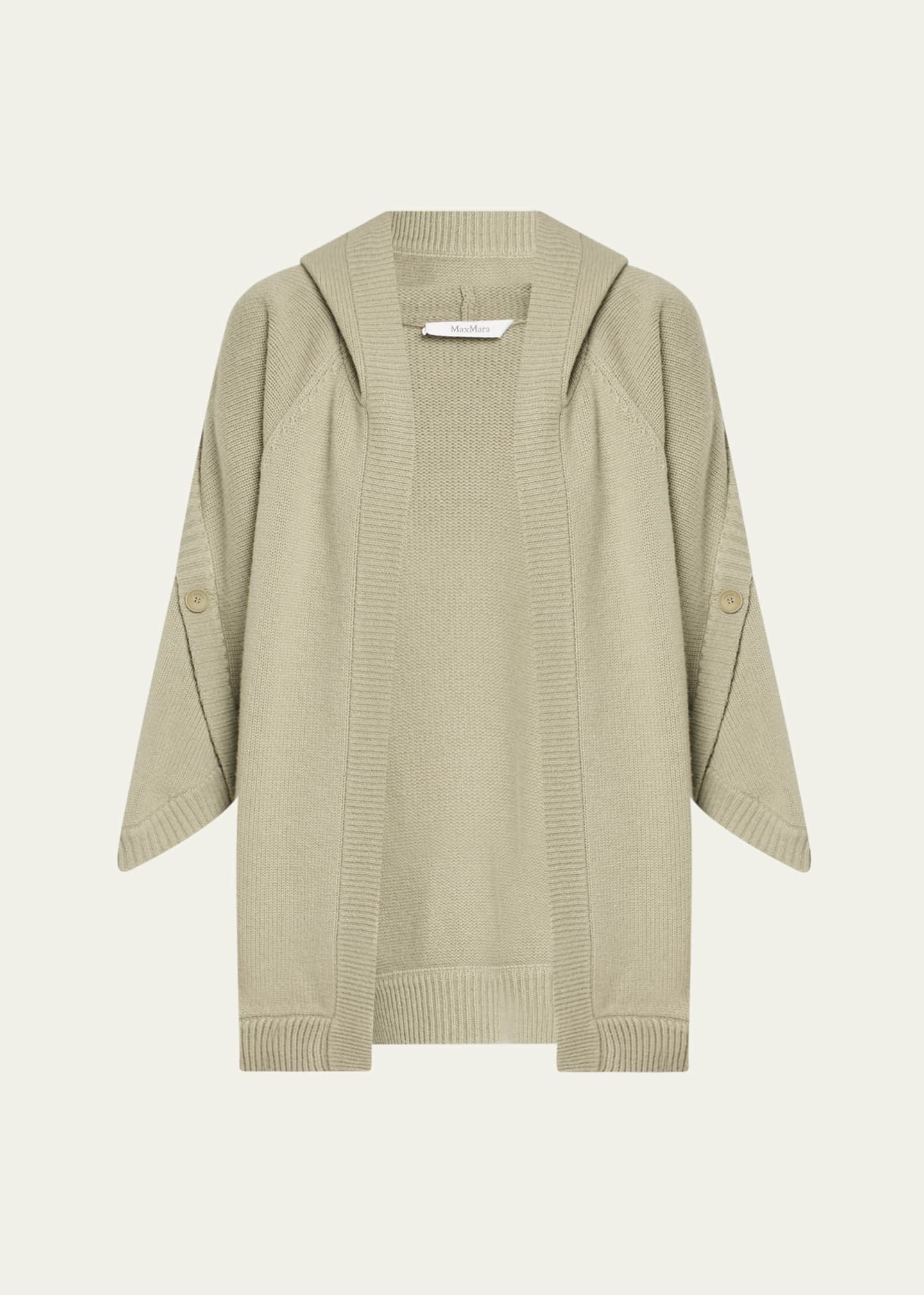 MAX MARA VALS BOTTONS CARDIGAN マックスマーラ ヴァルス Max Mara Vals Button Wool-Cashmere Hooded Cardigan