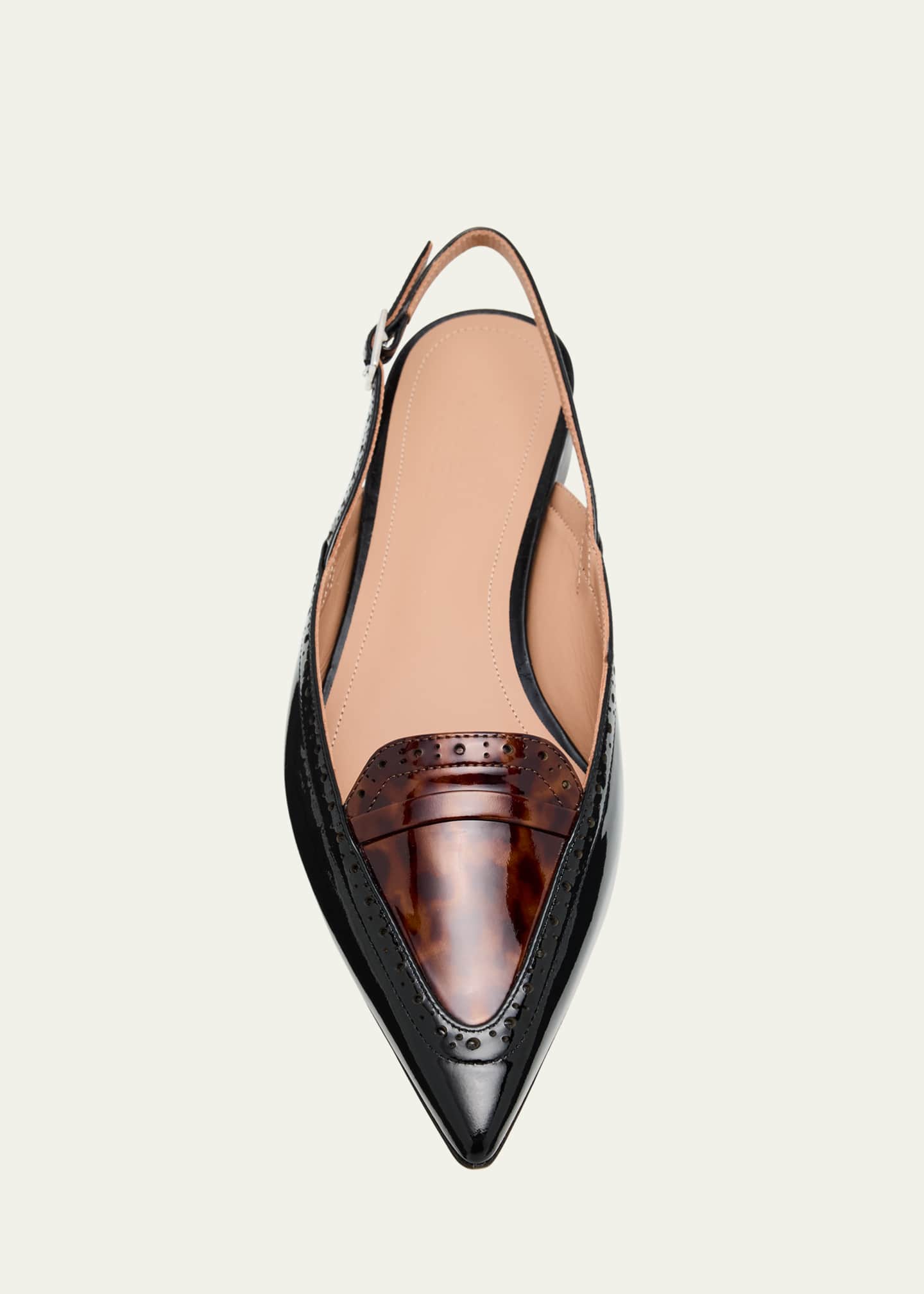 Malone Souliers Laurie Pointed-Toe Slingback Ballerina Flats Image 6 of 6