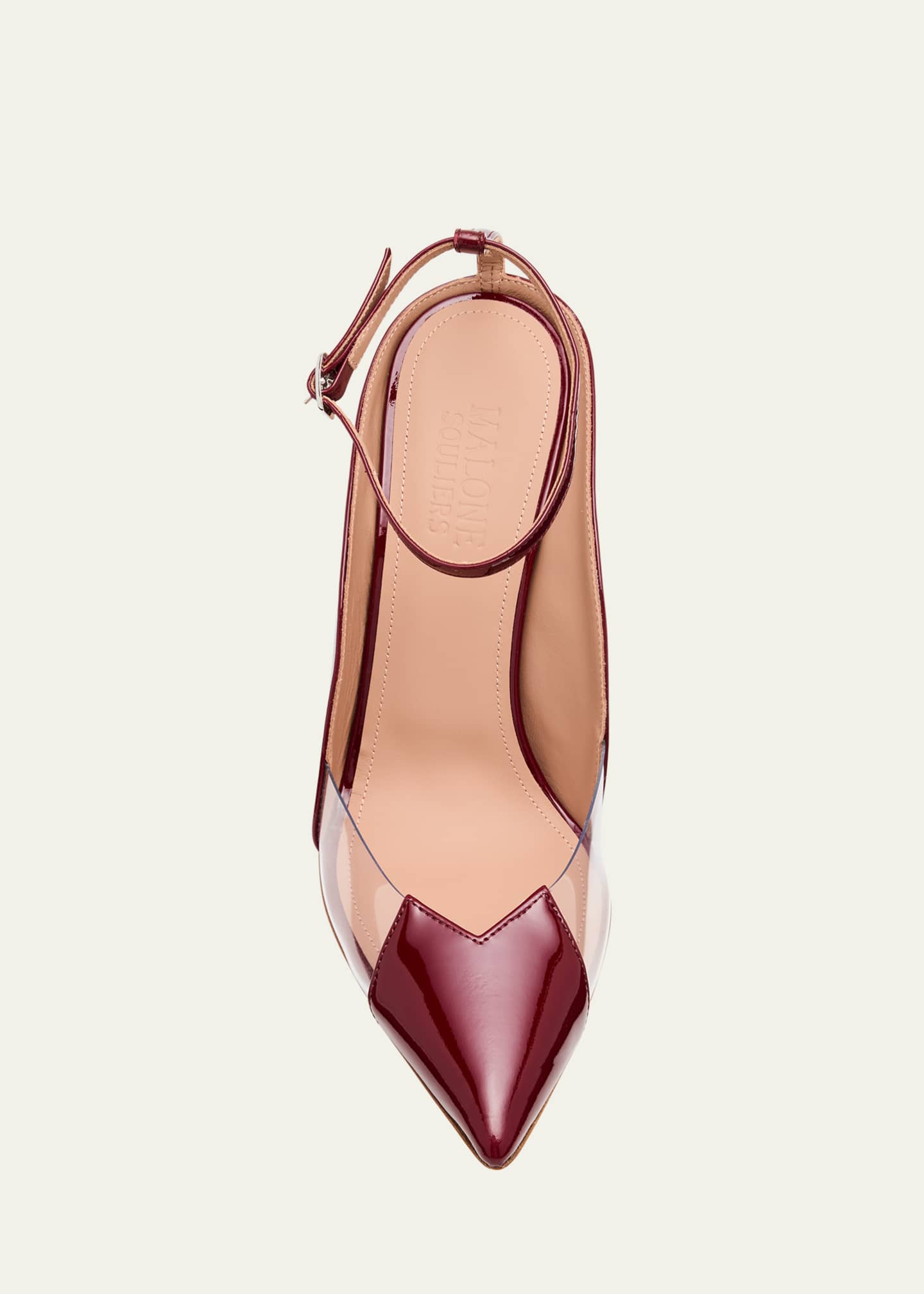 Malone Souliers Malia M-Shaped Pointed Cap Toe Leather Pumps Image 6 of 6
