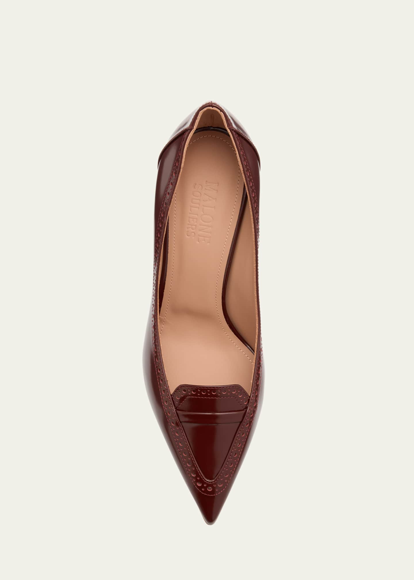 Malone Souliers Annette Pointed-Toe Leather Pumps Image 6 of 6