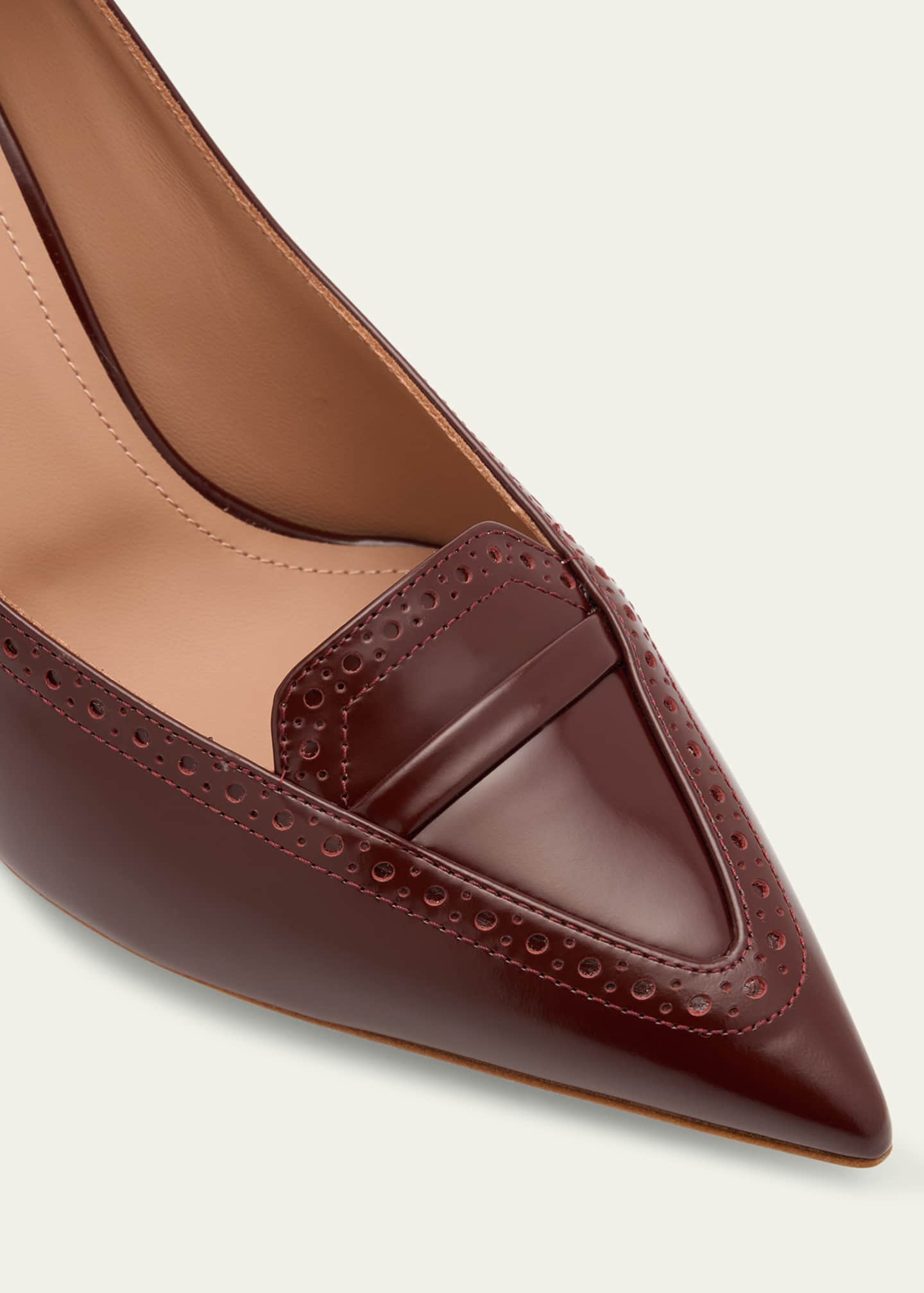Malone Souliers Annette Pointed-Toe Leather Pumps Image 5 of 6