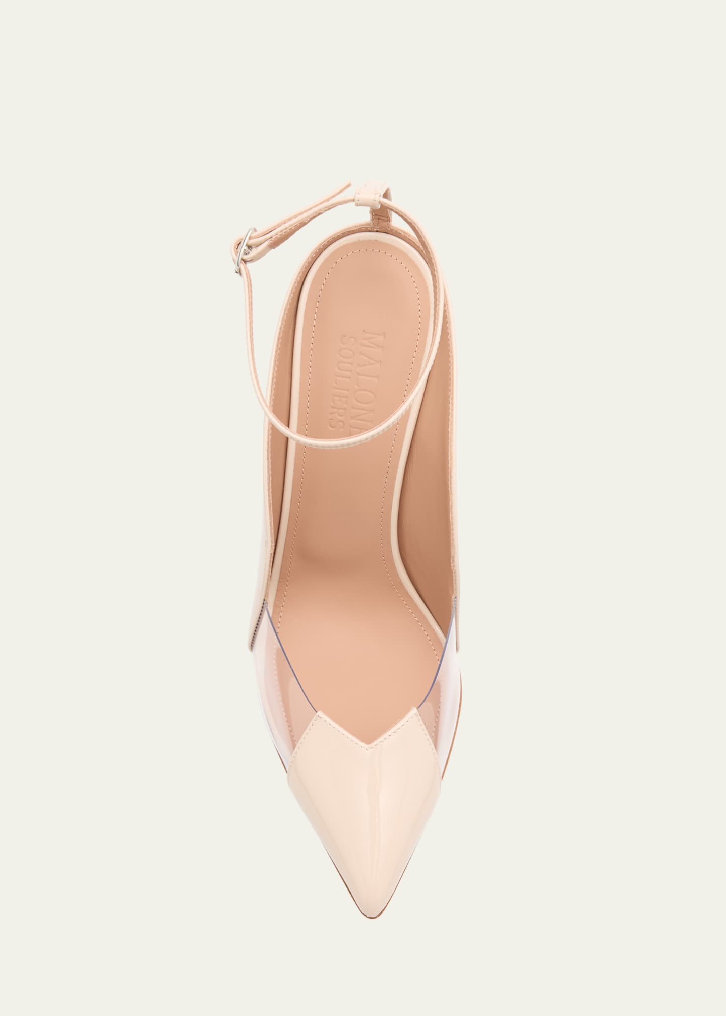 Malone Souliers Malia M-Shaped Pointed Cap Toe Patent Leather Pumps Image 6 of 6