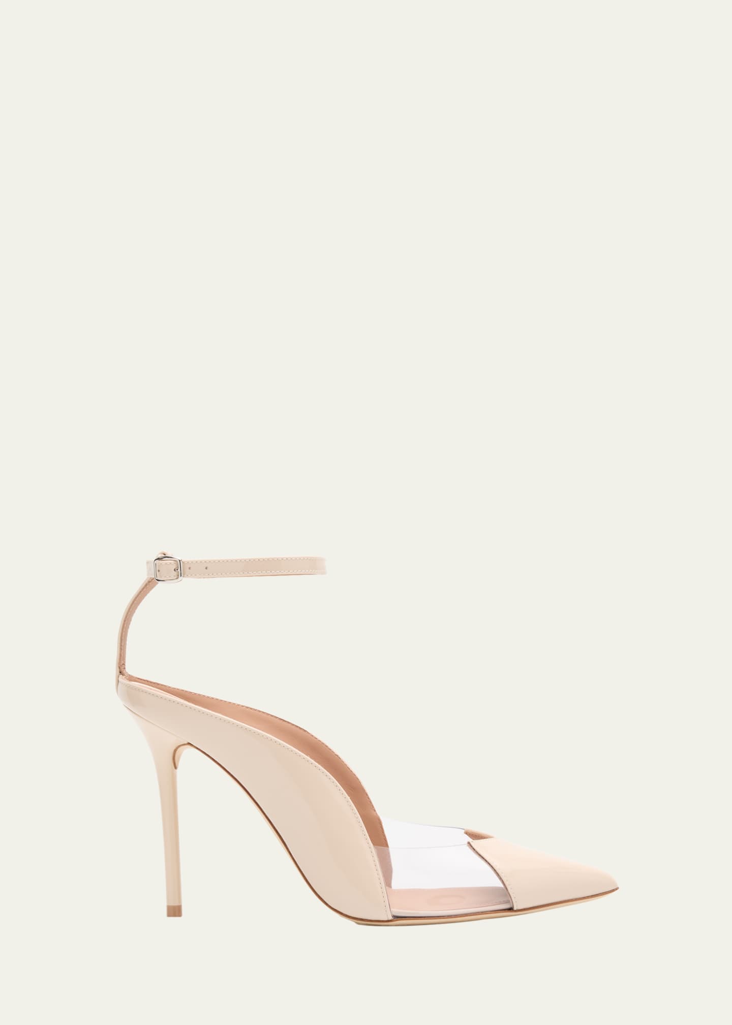 Malone Souliers Malia M-Shaped Pointed Cap Toe Patent Leather Pumps Image 1 of 6