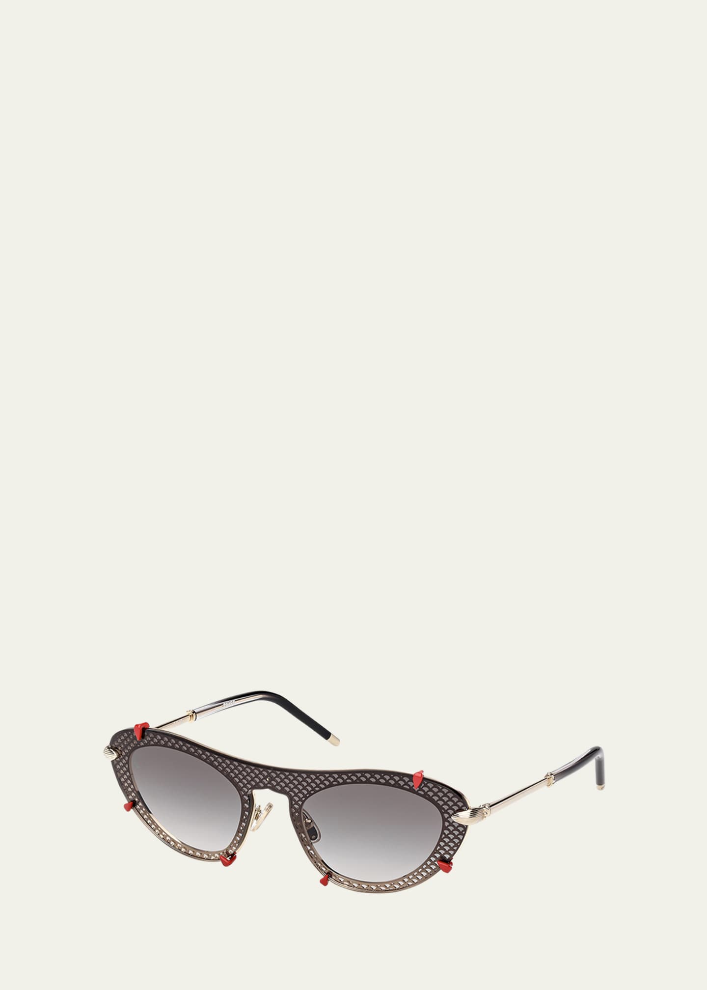 Christian Louboutin Miss Z Spiked Oval Acetate Sunglasses Image 2 of 5