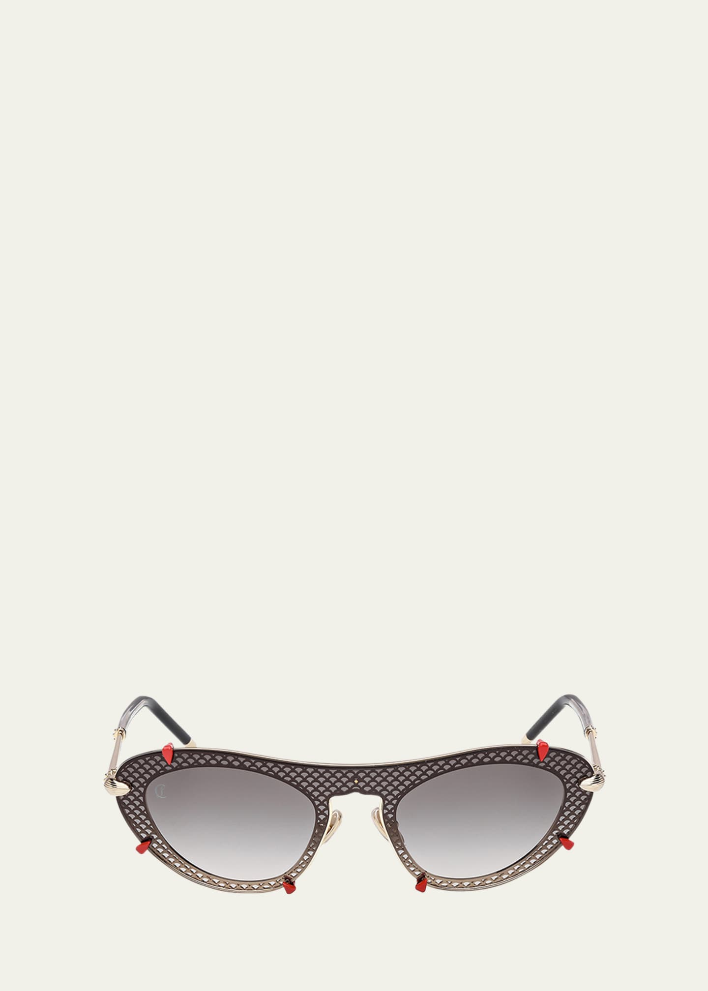 Christian Louboutin Miss Z Spiked Oval Acetate Sunglasses Image 1 of 5