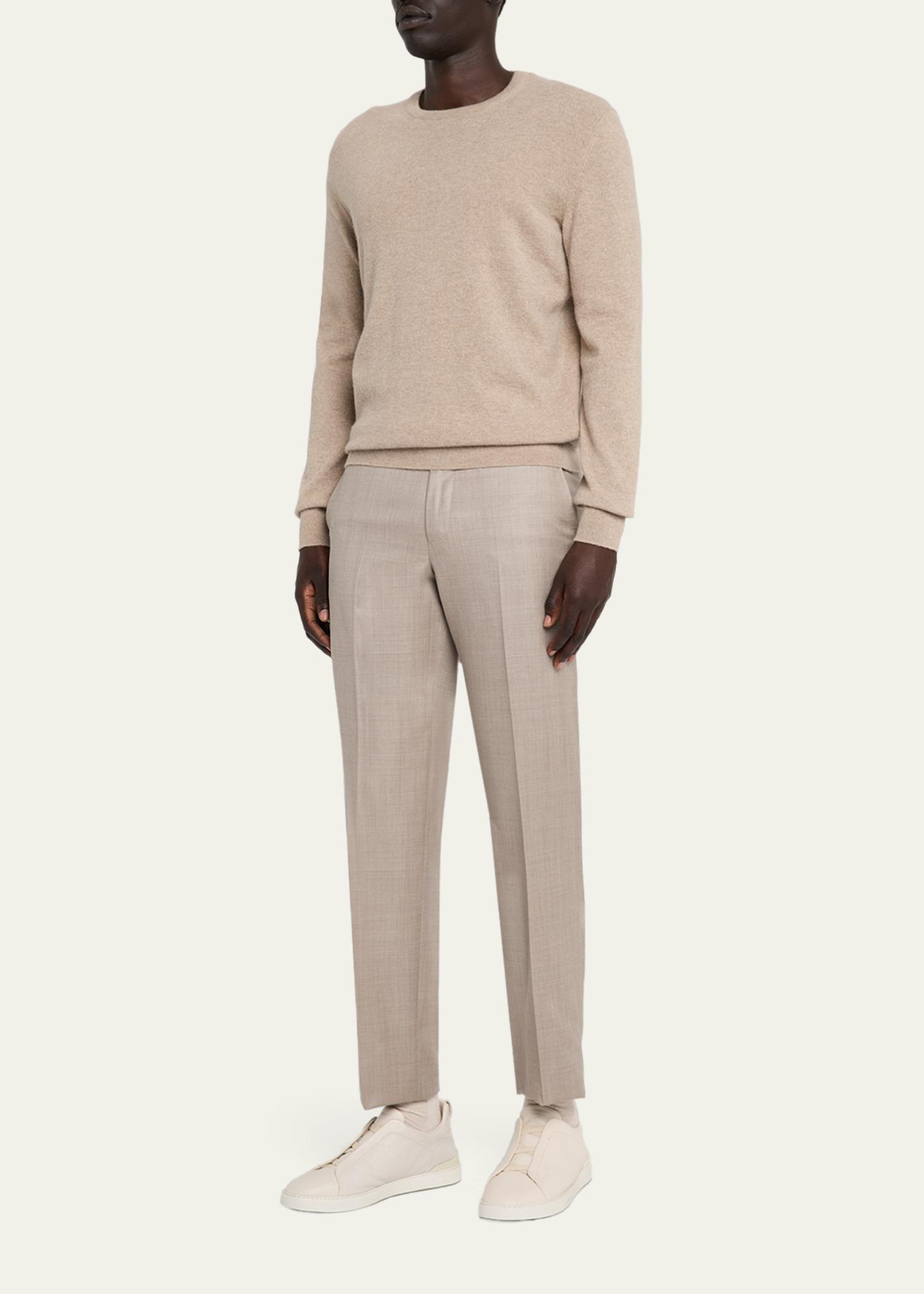 ZEGNA Men's Cavalry Twill Sharkskin Flat-Front Trousers - Bergdorf