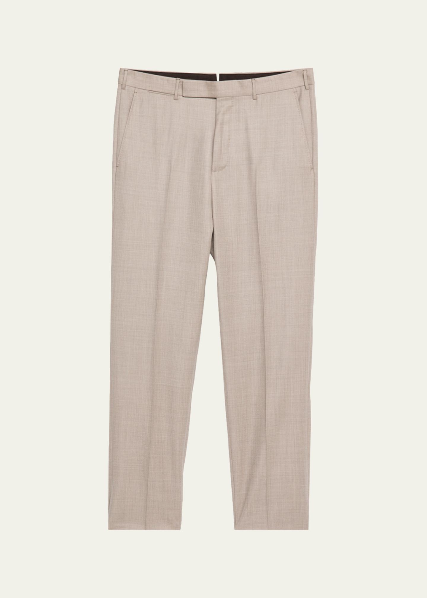 ZEGNA Men's Cavalry Twill Sharkskin Flat-Front Trousers - Bergdorf