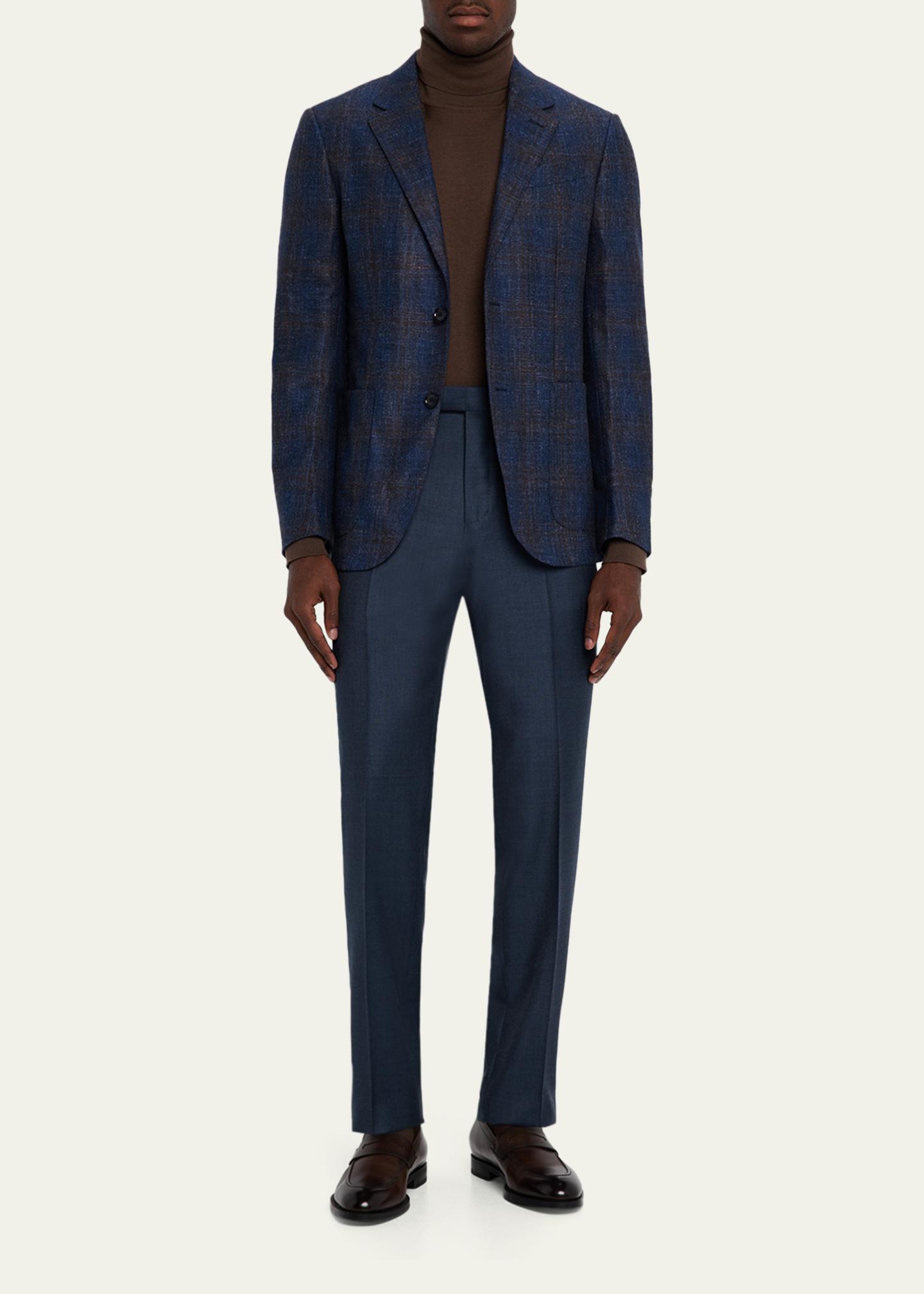 ZEGNA Men's Wool Sharkskin Modern Fit Trousers - Bergdorf Goodman