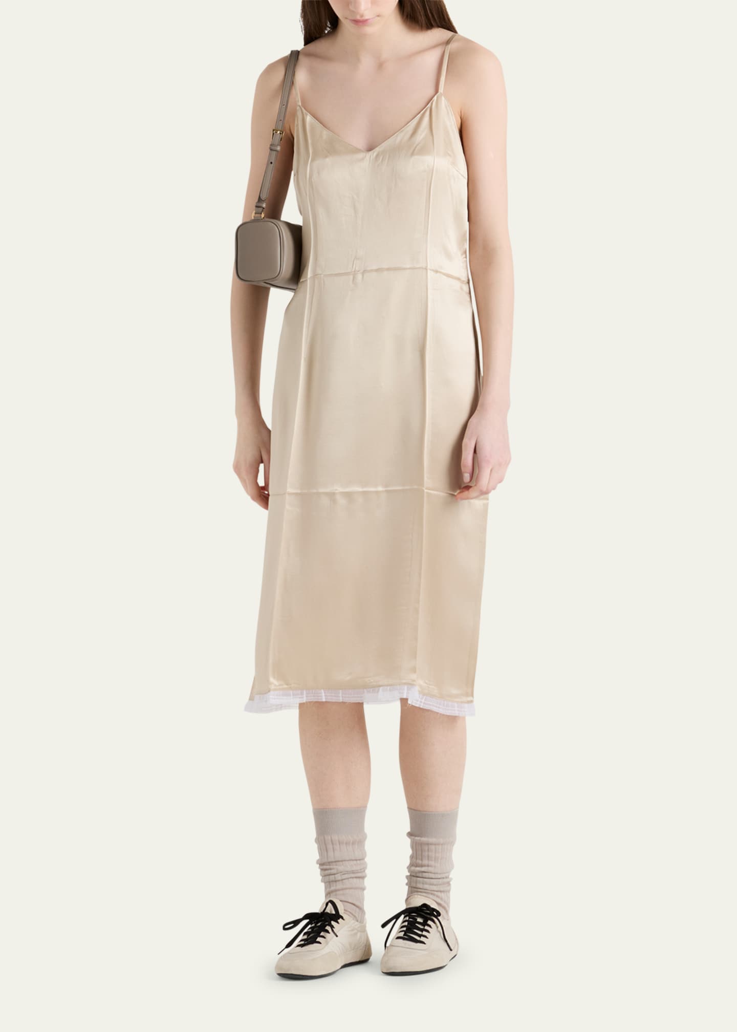 Prada Slip Crepe Satin Dress Image 2 of 3