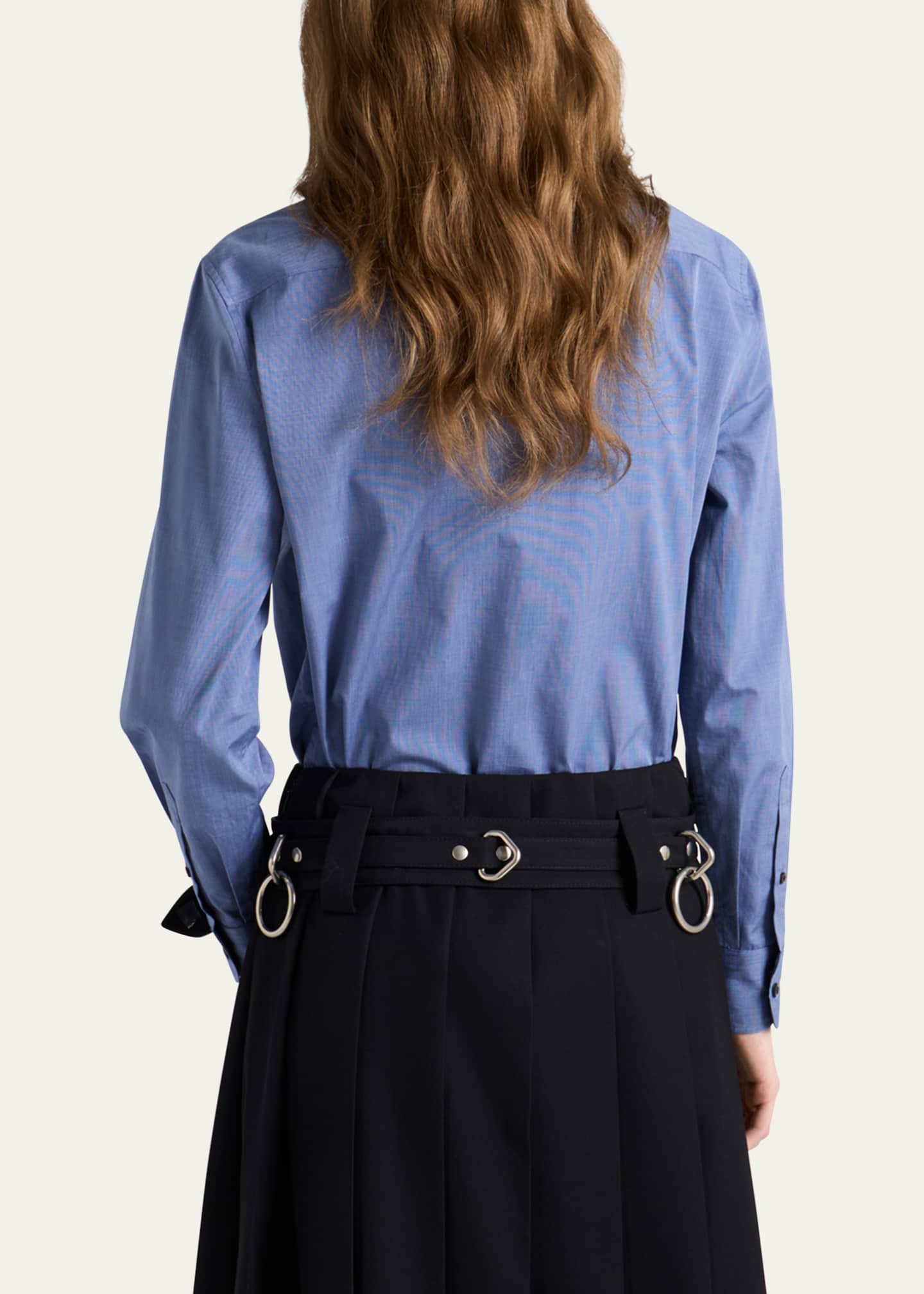 Prada Logo Embroidered Fil-a-Fil Shirt Image 3 of 3