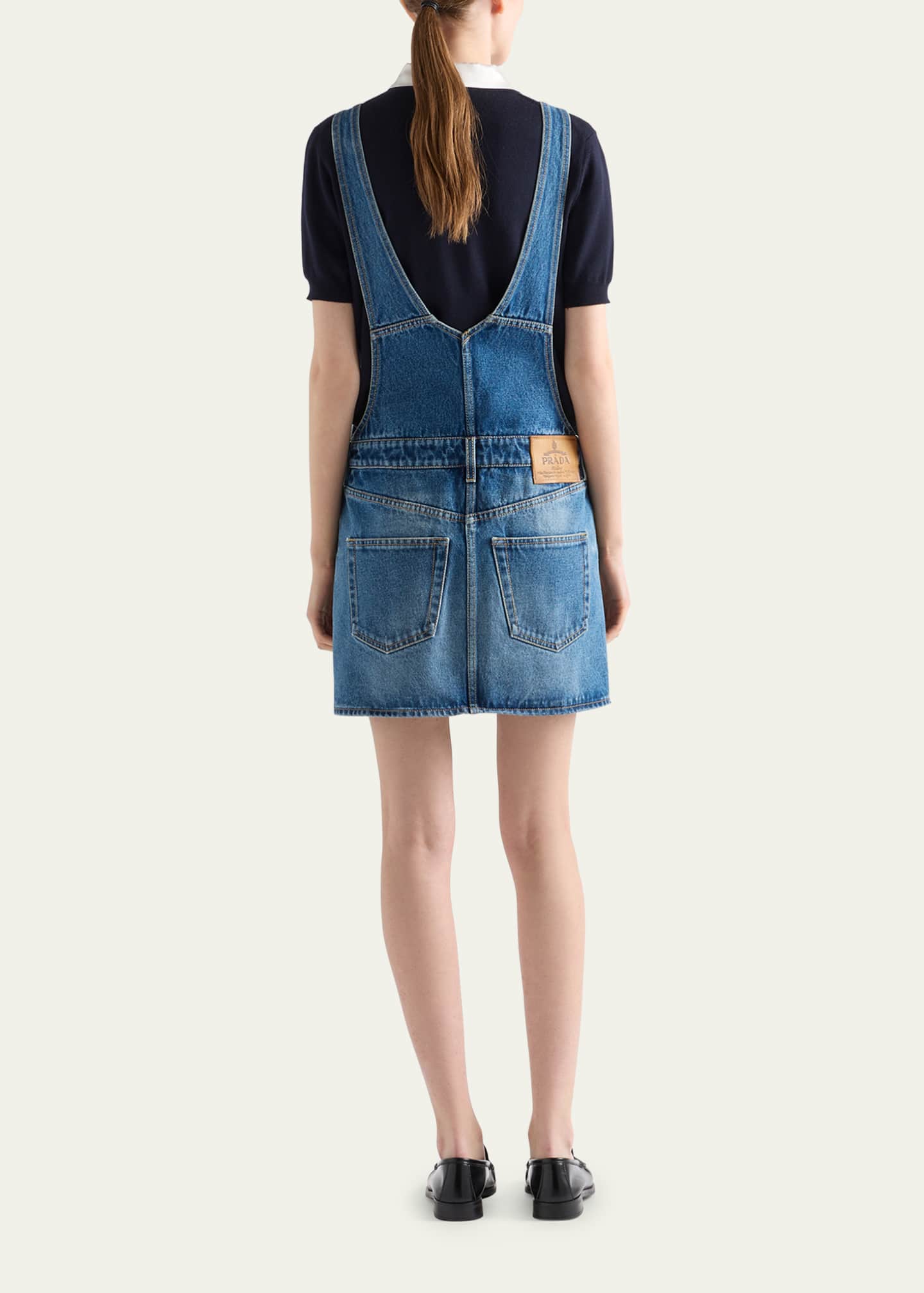 Prada Used Denim Mini Overall Dress Image 3 of 3