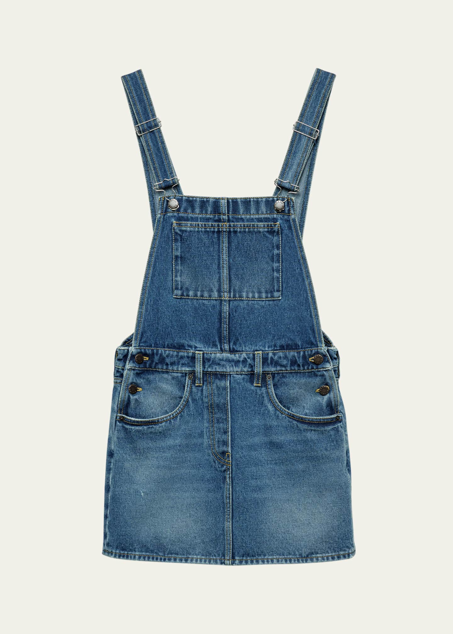 Prada Used Denim Mini Overall Dress Image 1 of 3
