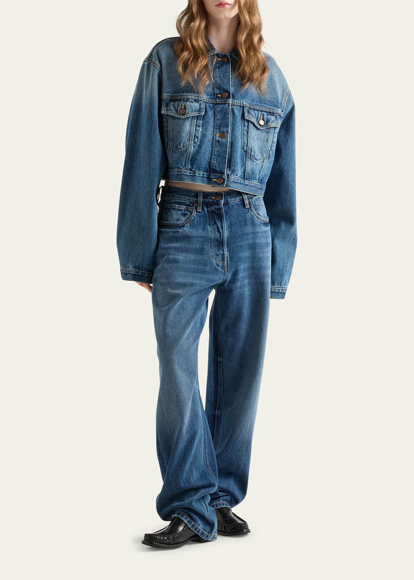 Prada Boxy Denim Blouson Jacket Image 2 of 5