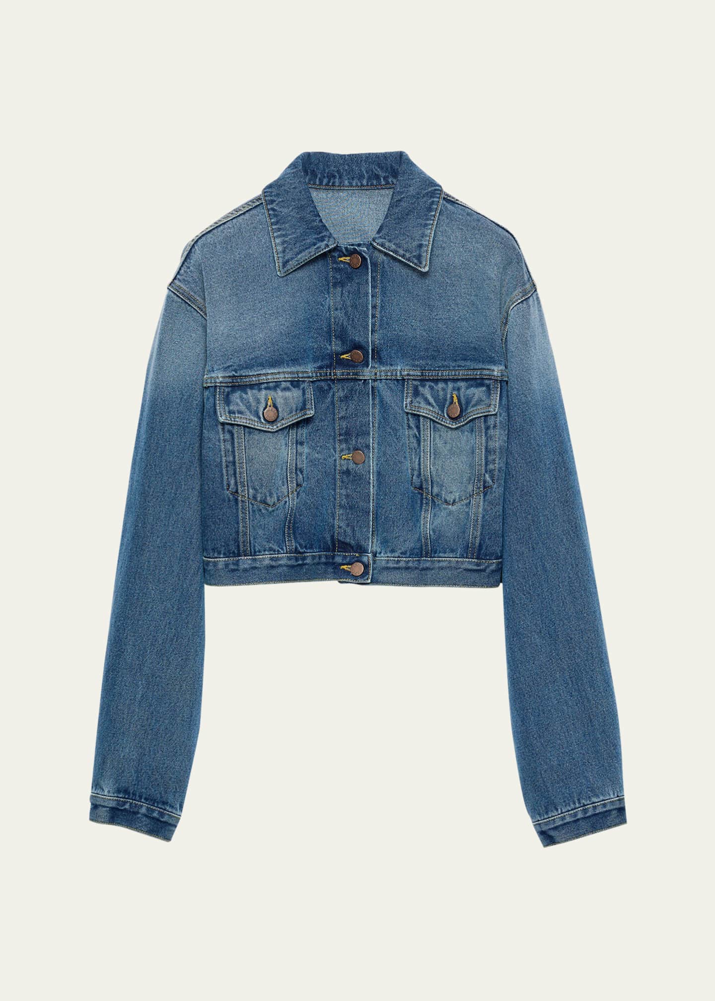 Prada Boxy Denim Blouson Jacket Image 1 of 5
