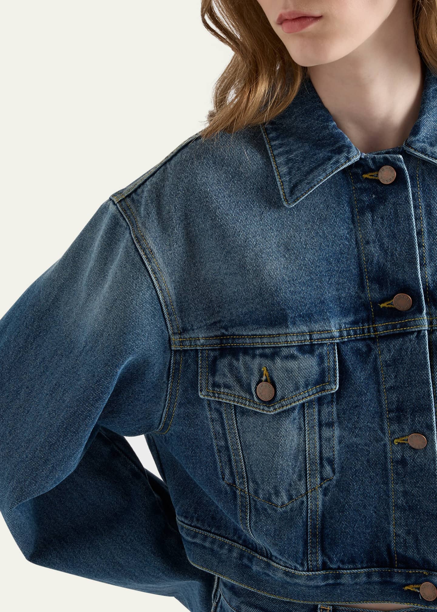 Prada Boxy Denim Blouson Jacket Image 5 of 5