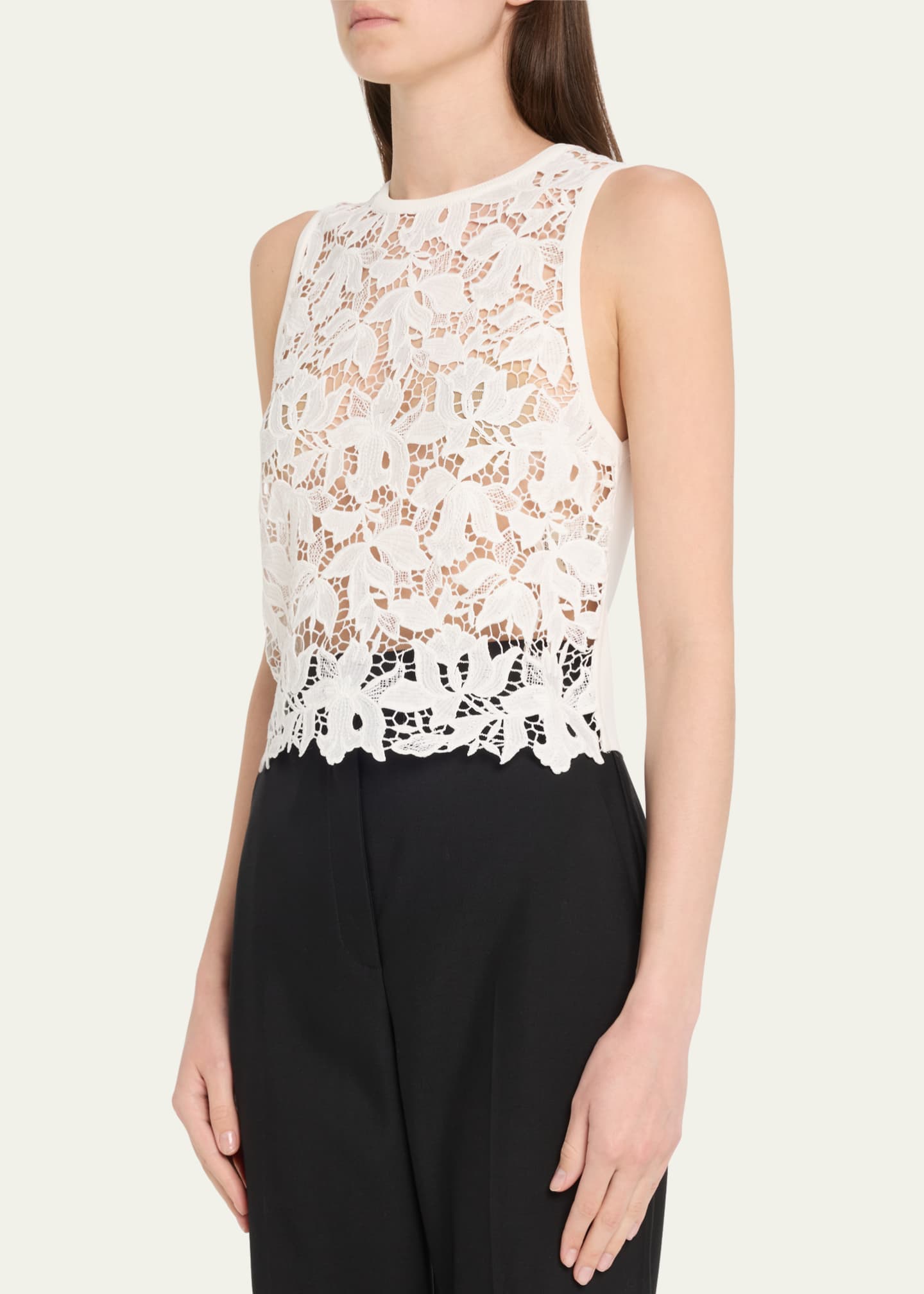 Alice + Olivia Danielle Lace-Front Sweater Tank Image 4 of 5