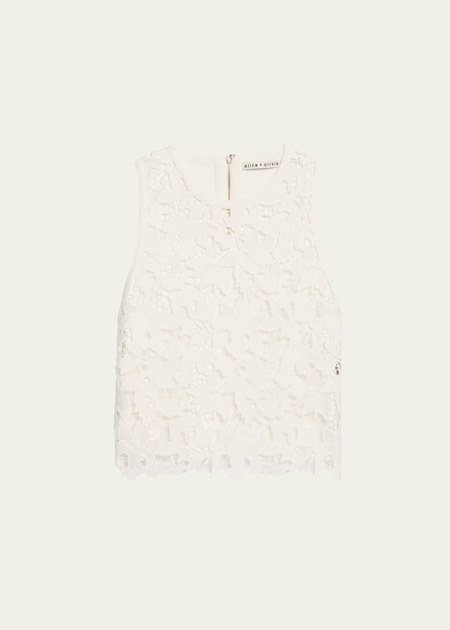 Alice + Olivia Danielle Lace-Front Sweater Tank Image 1 of 5