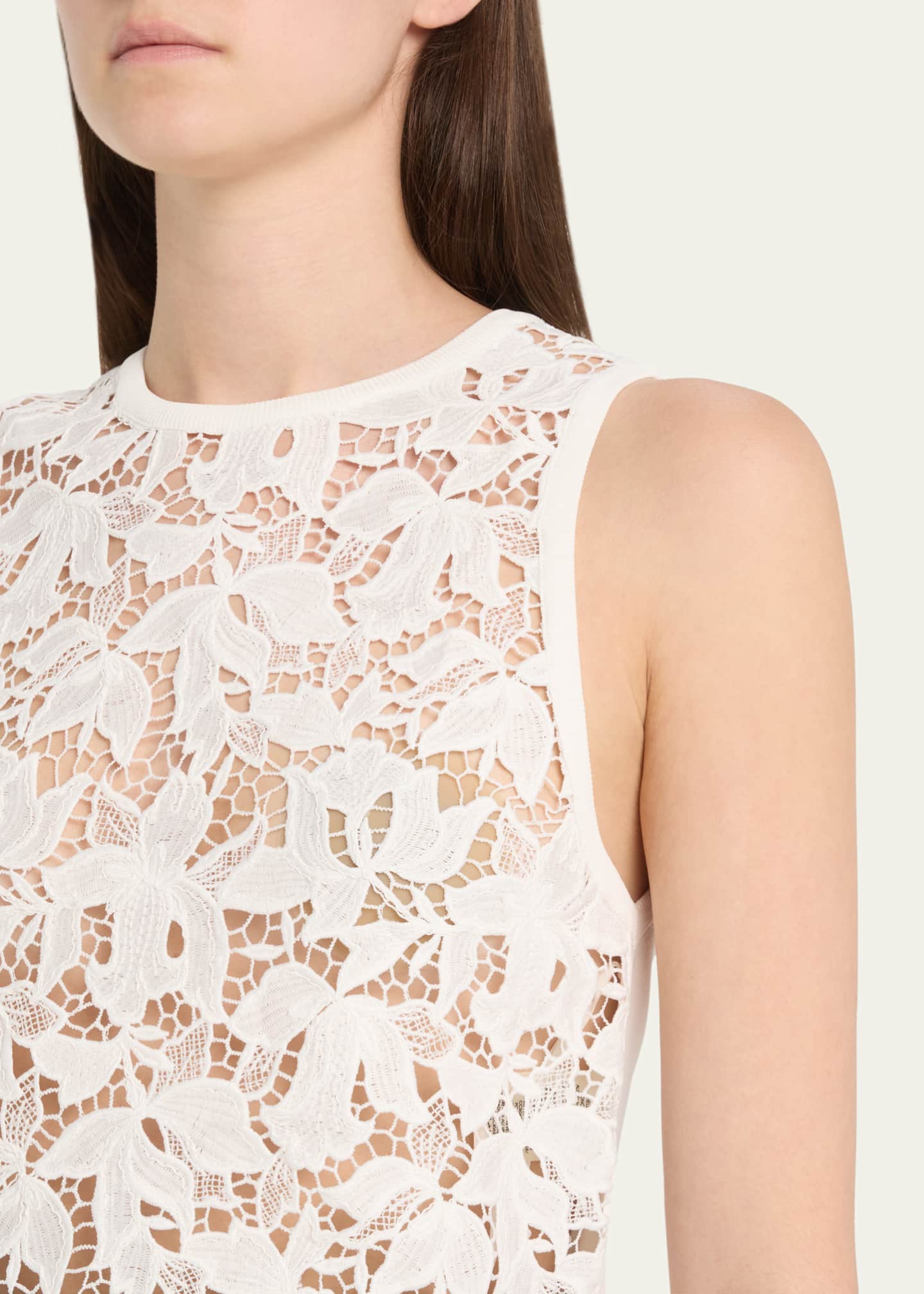 Alice + Olivia Danielle Lace-Front Sweater Tank Image 5 of 5