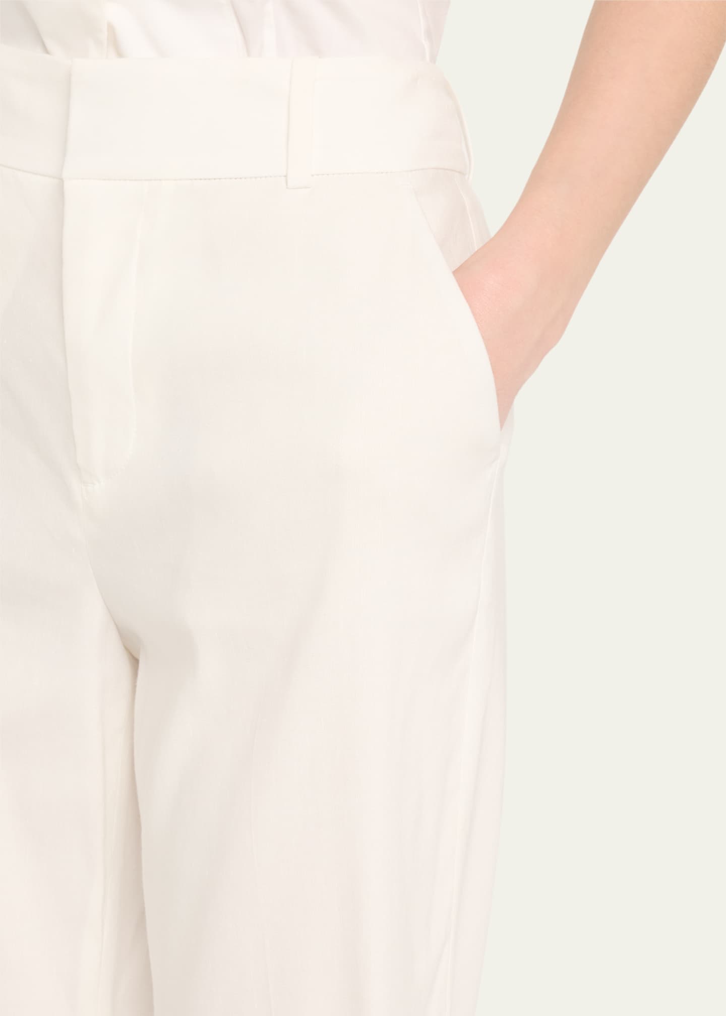 【Alice+Olivia】クインリネン キックフレアパンツ オフホワイト Quinn Kick Flare Jean In Off White | Alice + Olivia