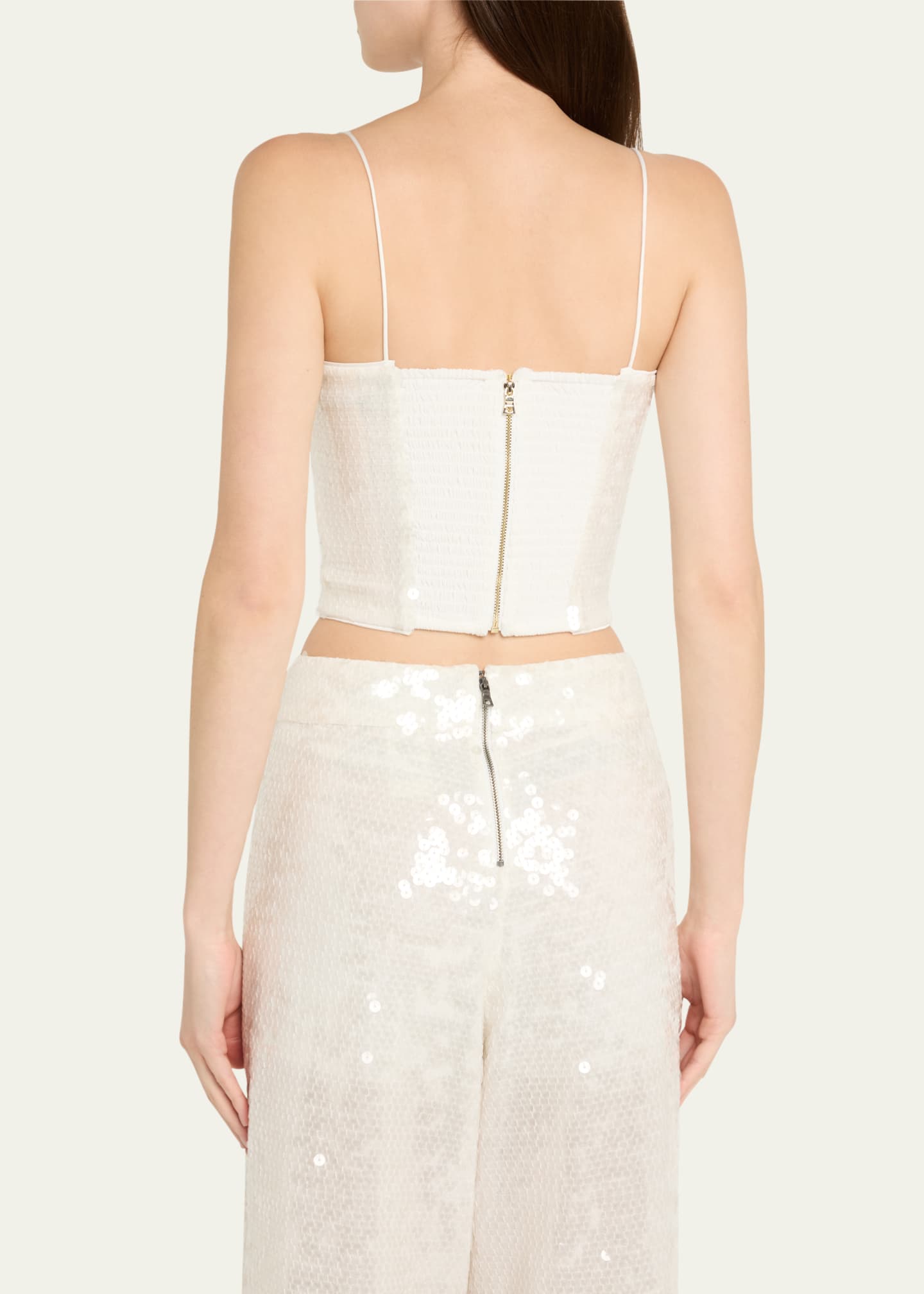 Alice + Olivia Ceresi Sequined Spaghetti-Strap Bandeau Top Image 3 of 5