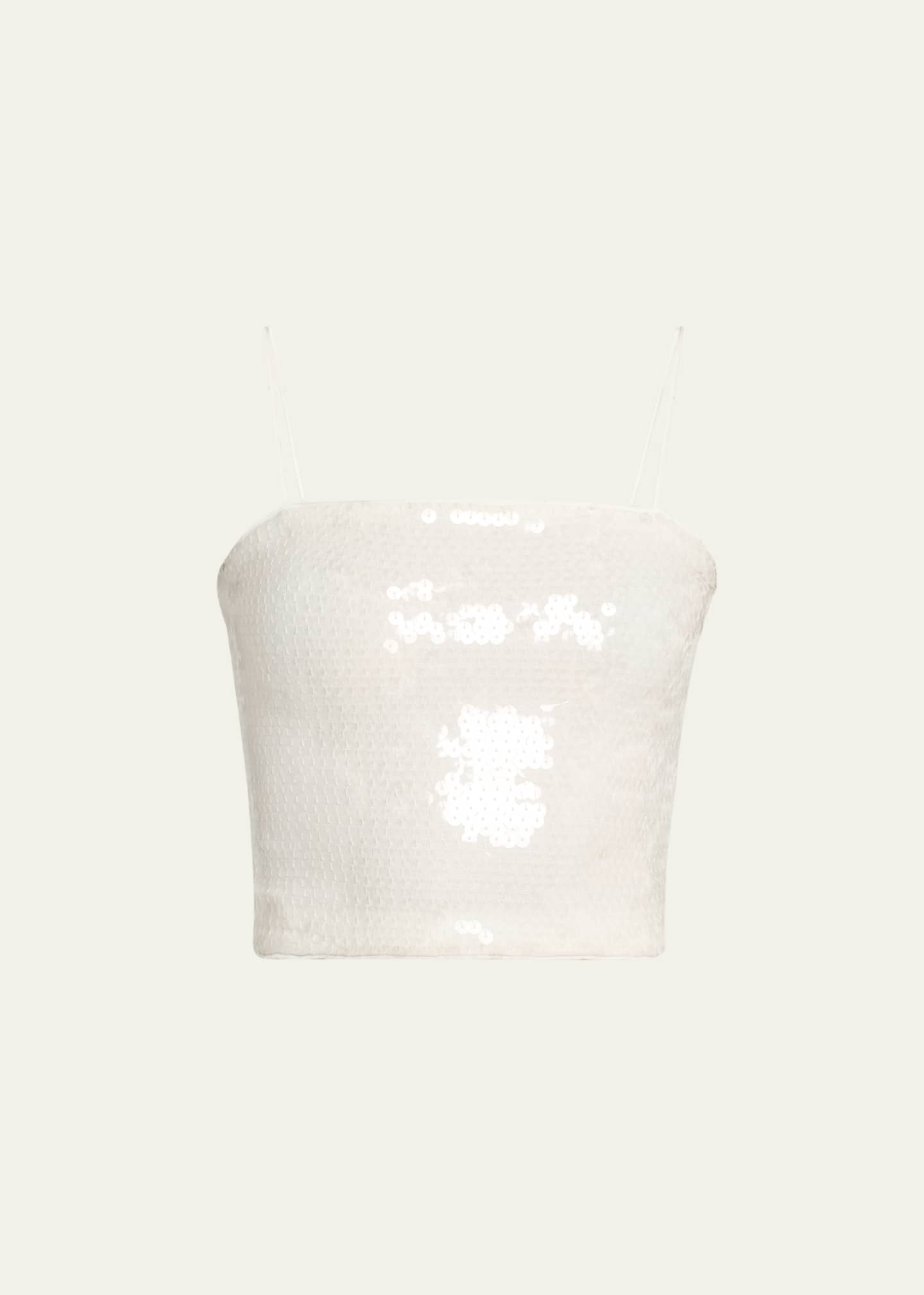 Alice + Olivia Ceresi Sequined Spaghetti-Strap Bandeau Top Image 1 of 5