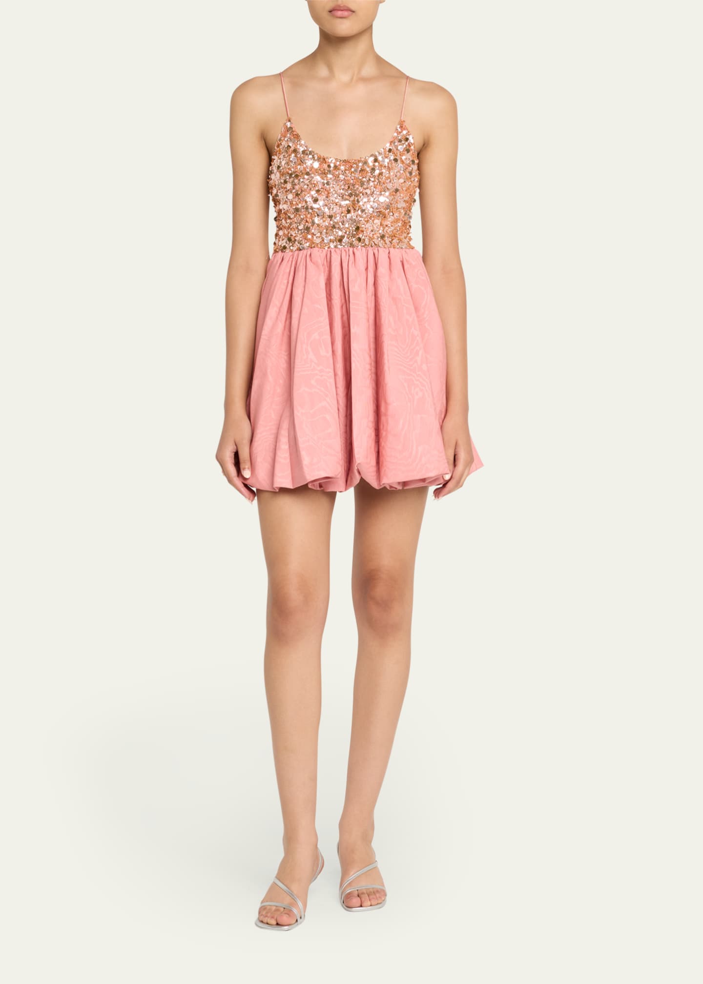 Alice + Olivia Nessa Sequined Empire-Waist Bubble Mini Dress