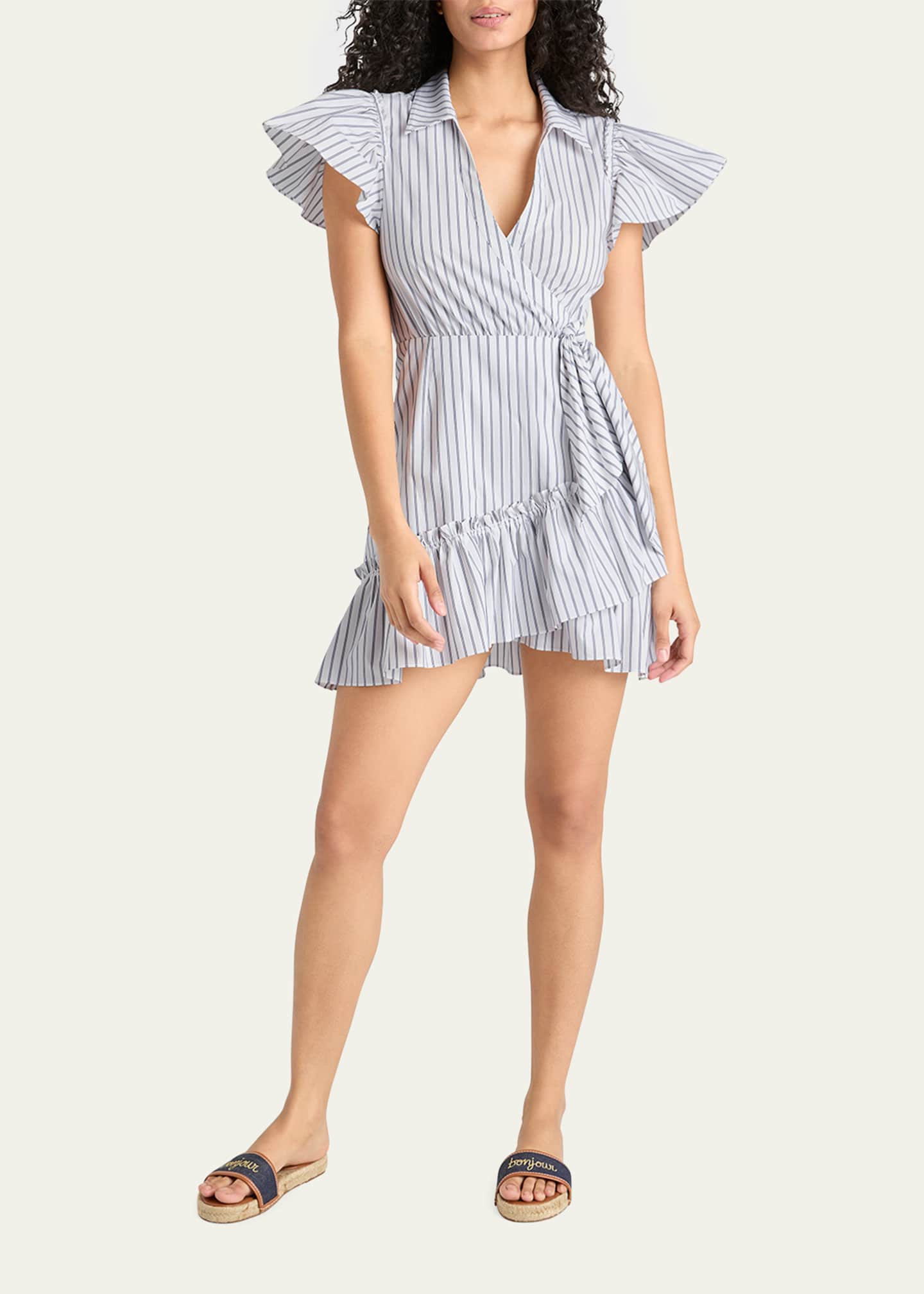 Lila Stripe Wrap Dress - Thumbnail 2