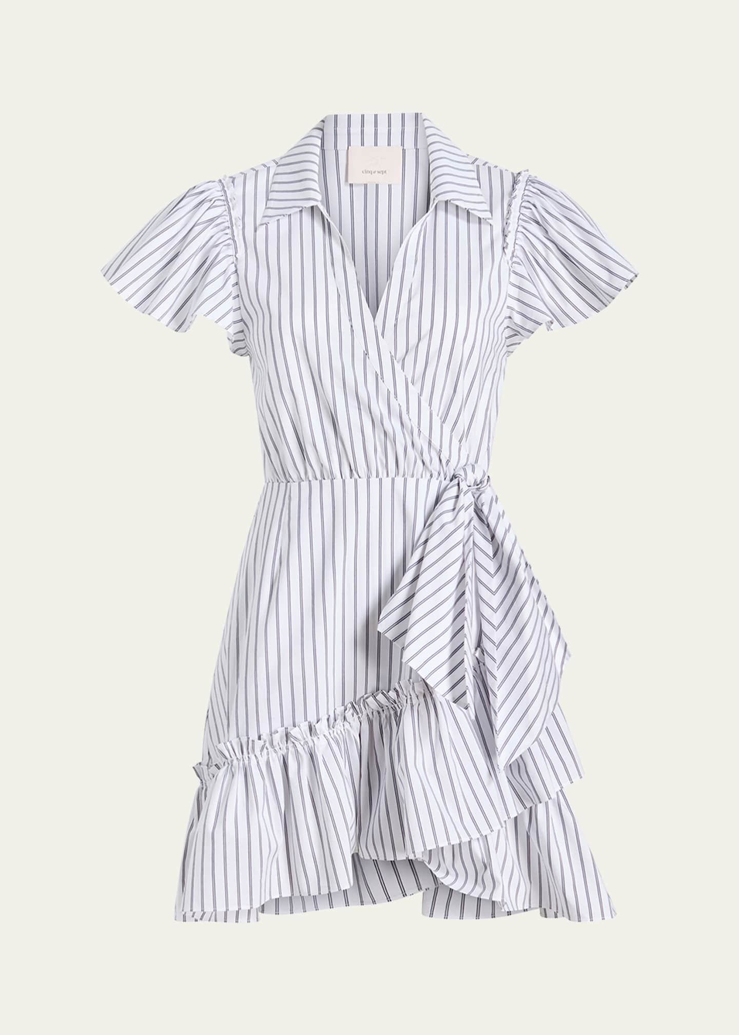 Lila Stripe Wrap Dress - Thumbnail 1