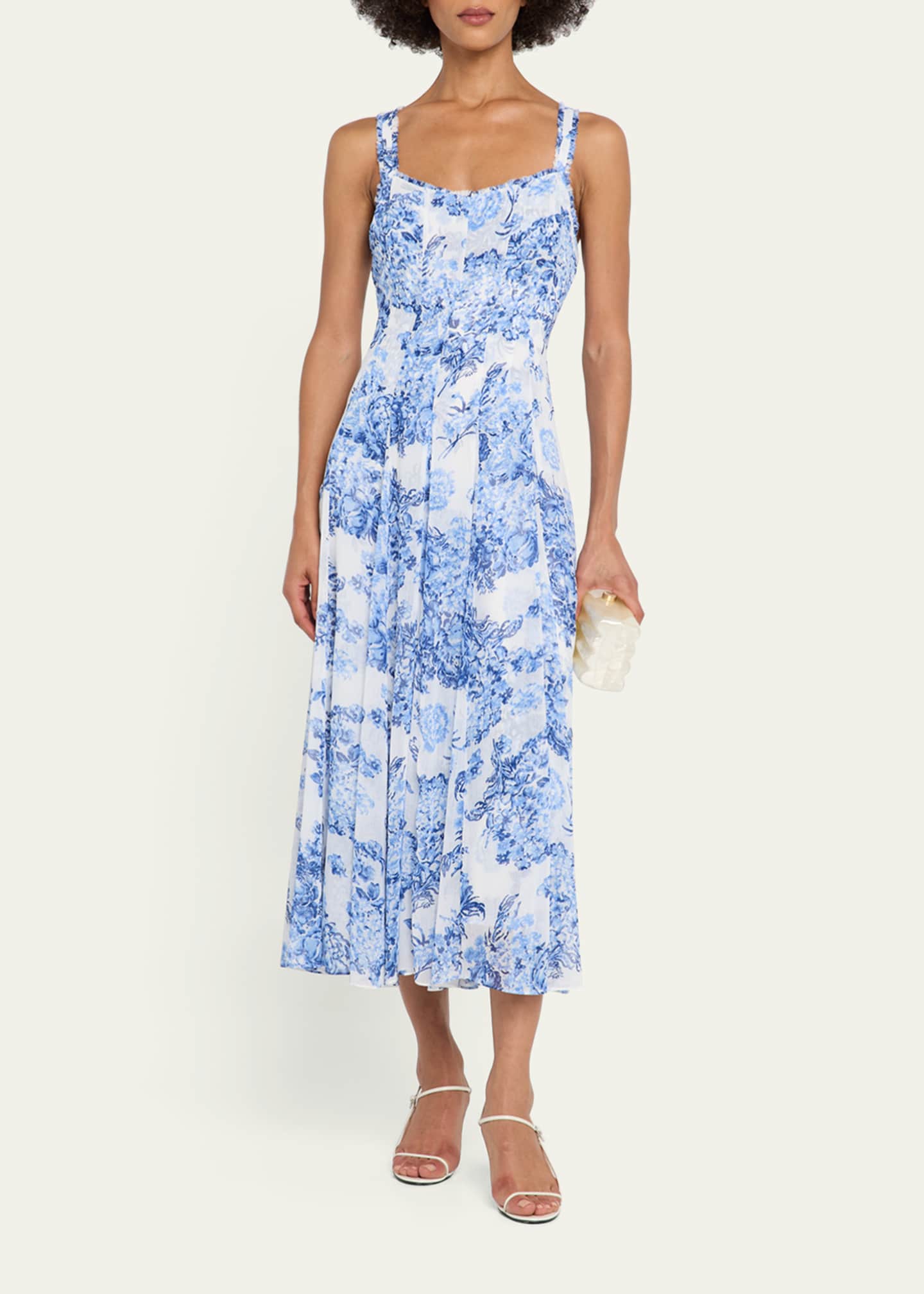 Cinq a Sept Marmo Sleeveless Costal Bouquet Dress Image 2 of 5
