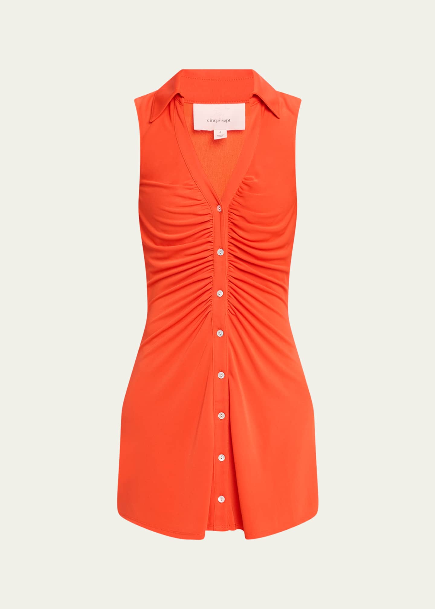 Cinq a Sept Melinda Gathered Button-Front Mini Dress Image 1 of 5