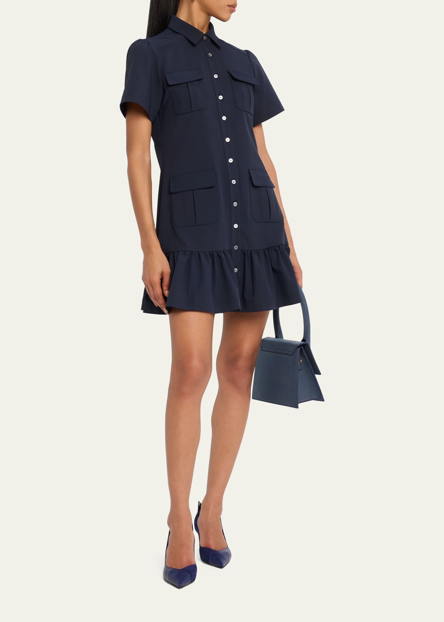 Cinq a Sept Jamie Short-Sleeve Shirtdress Image 4 of 5