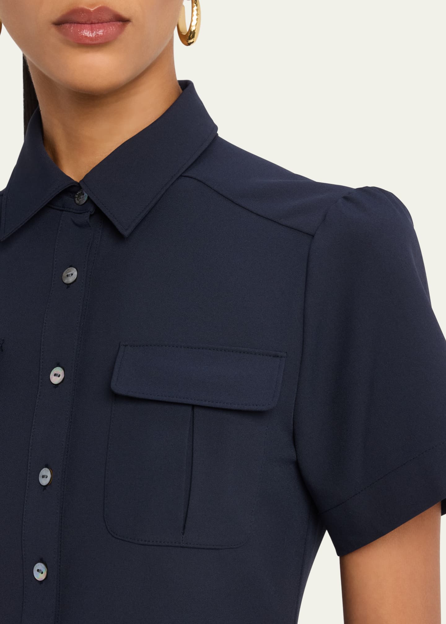 Cinq a Sept Jamie Short-Sleeve Shirtdress Image 5 of 5