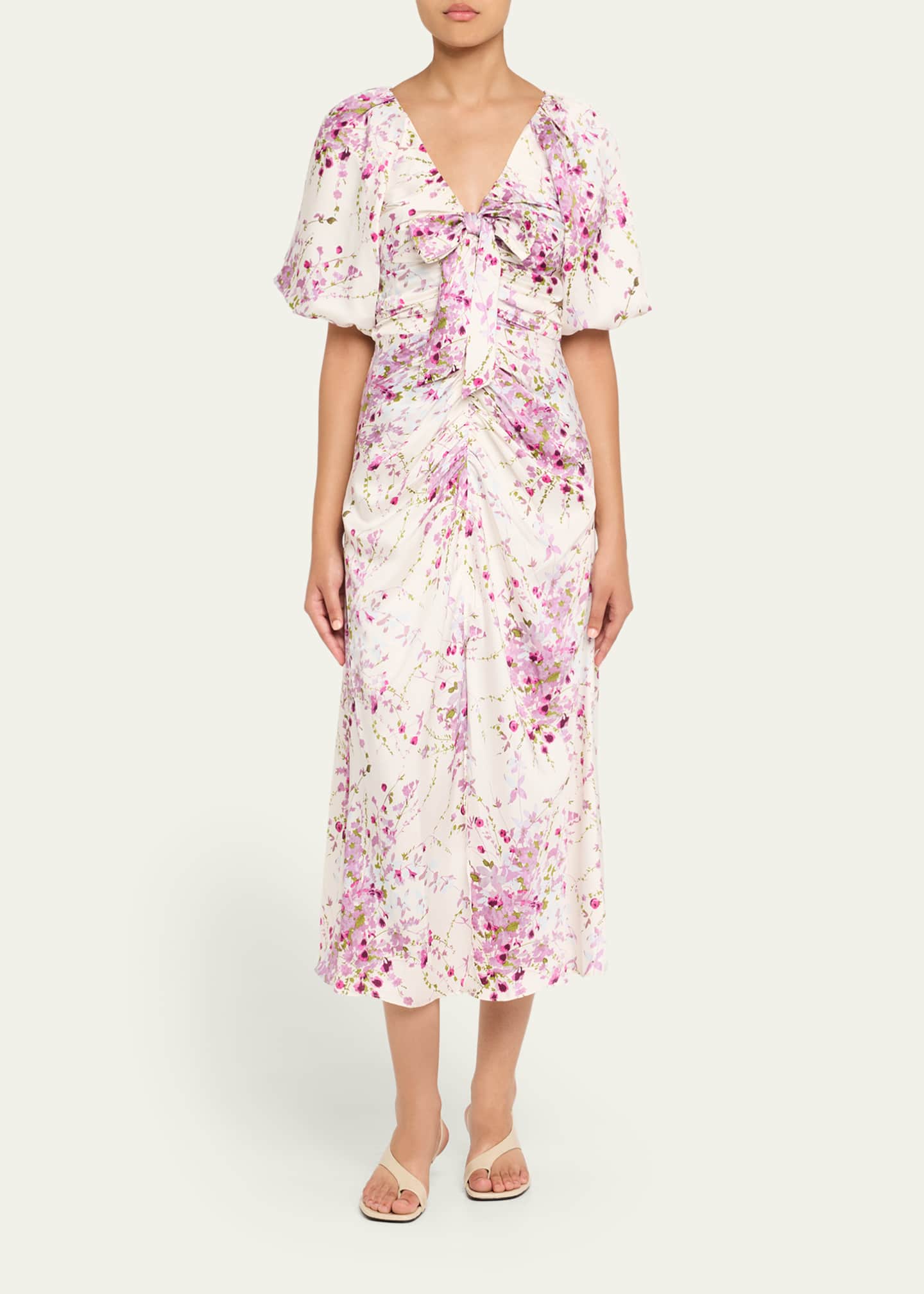 Brenton Puff-Sleeve Midsummer Bloom Dress