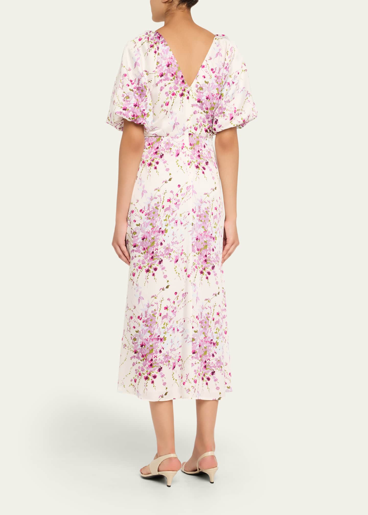Brenton Puff-Sleeve Midsummer Bloom Dress