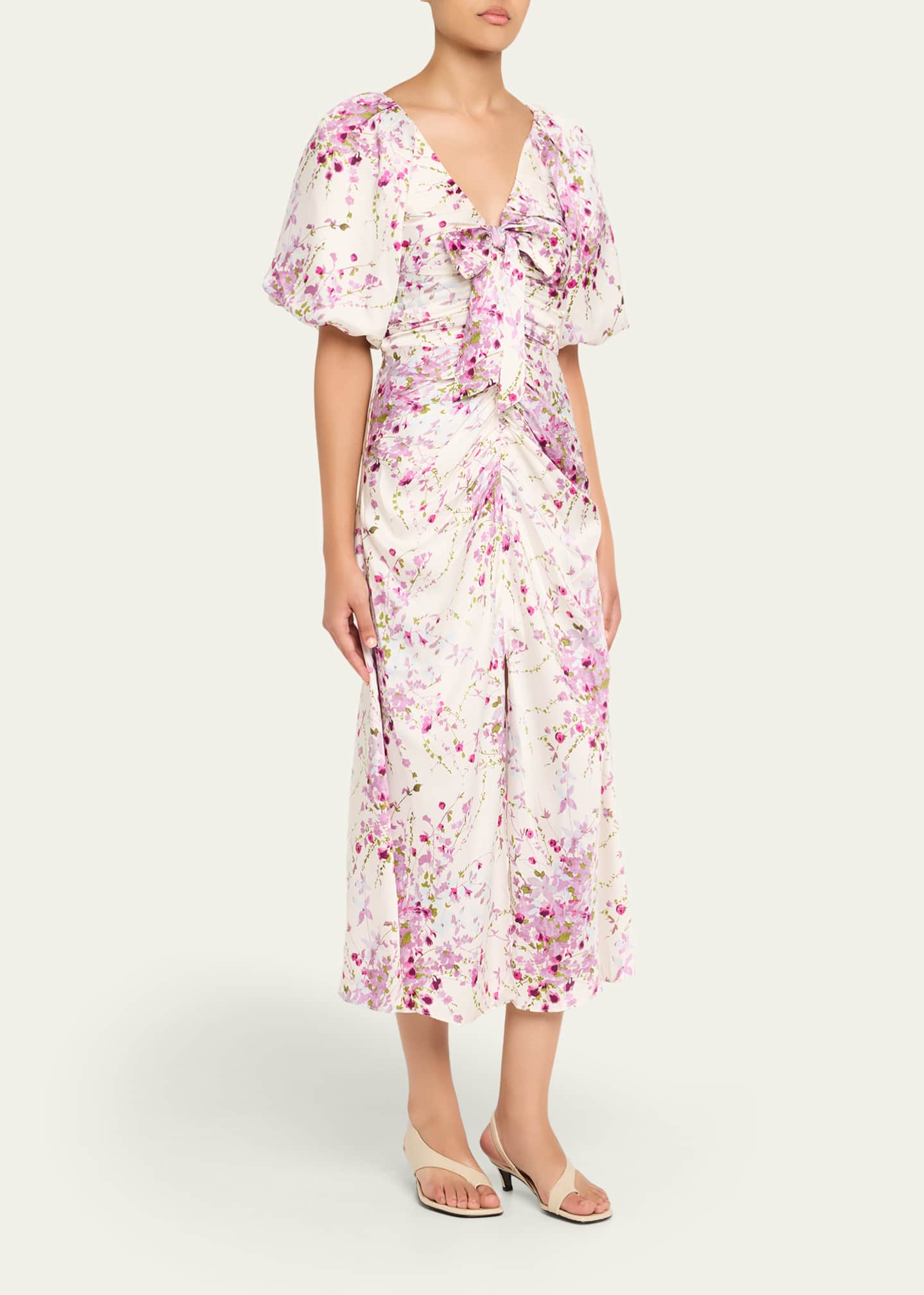 Brenton Puff-Sleeve Midsummer Bloom Dress