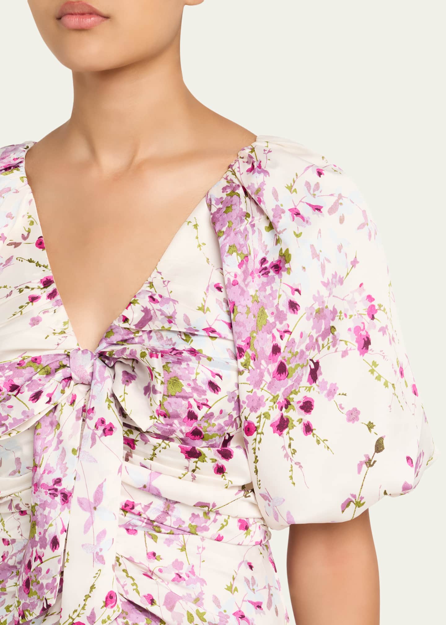 Brenton Puff-Sleeve Midsummer Bloom Dress