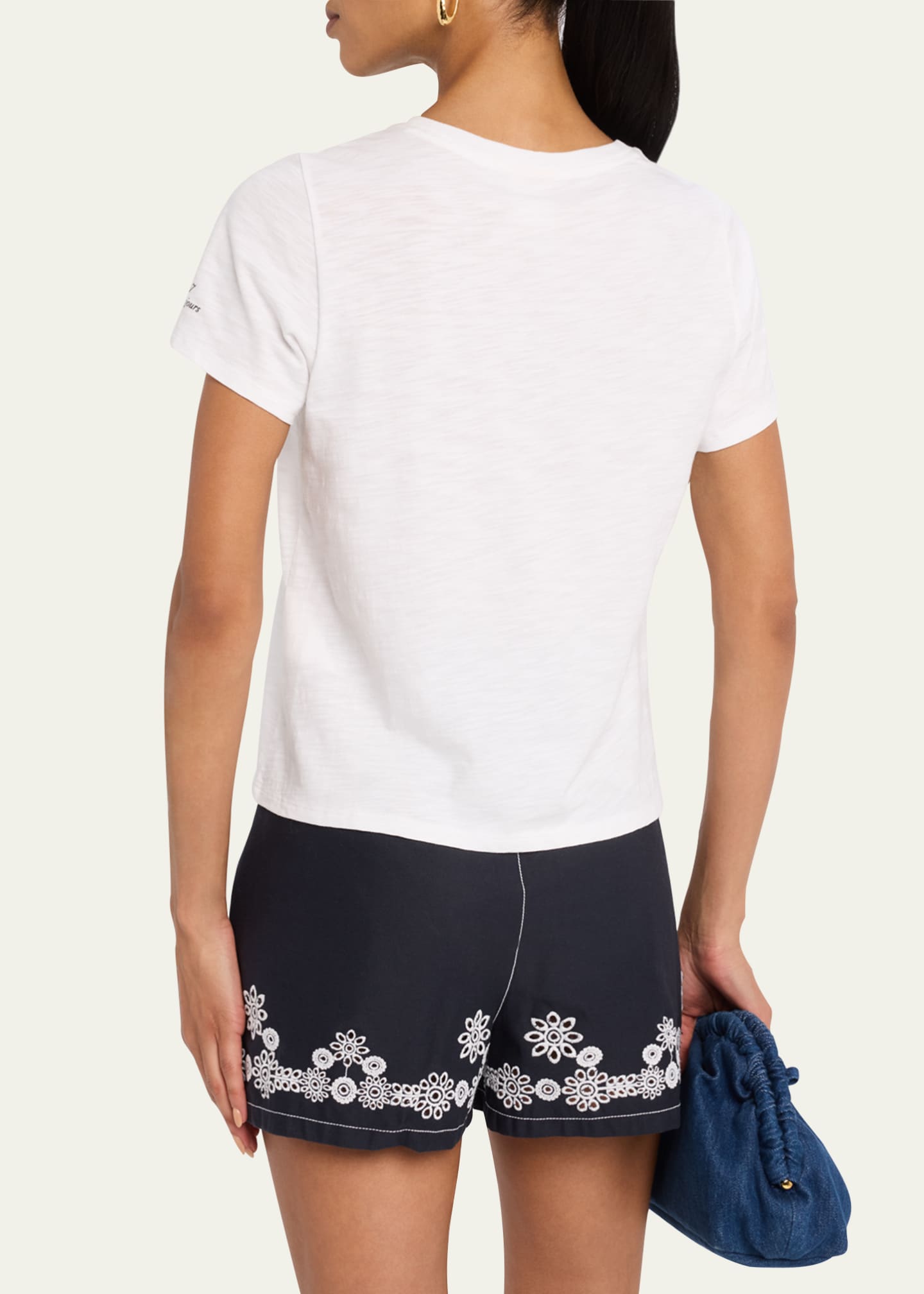 Cinq a Sept Shrunken Denim J'Adore Tee Image 3 of 5