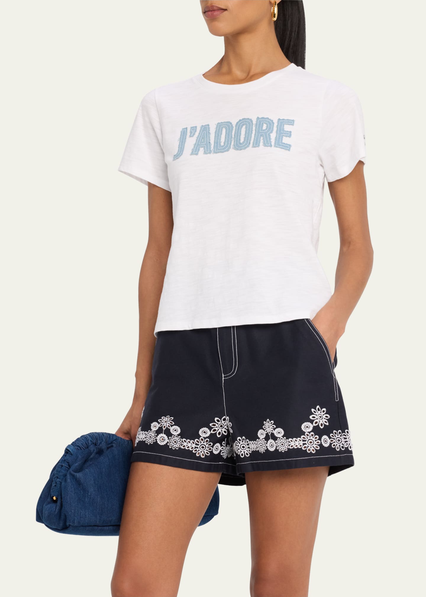 Cinq a Sept Shrunken Denim J'Adore Tee Image 4 of 5