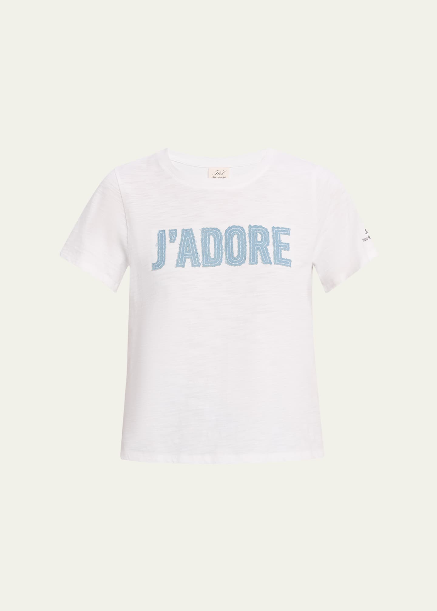 Cinq a Sept Shrunken Denim J'Adore Tee Image 1 of 5