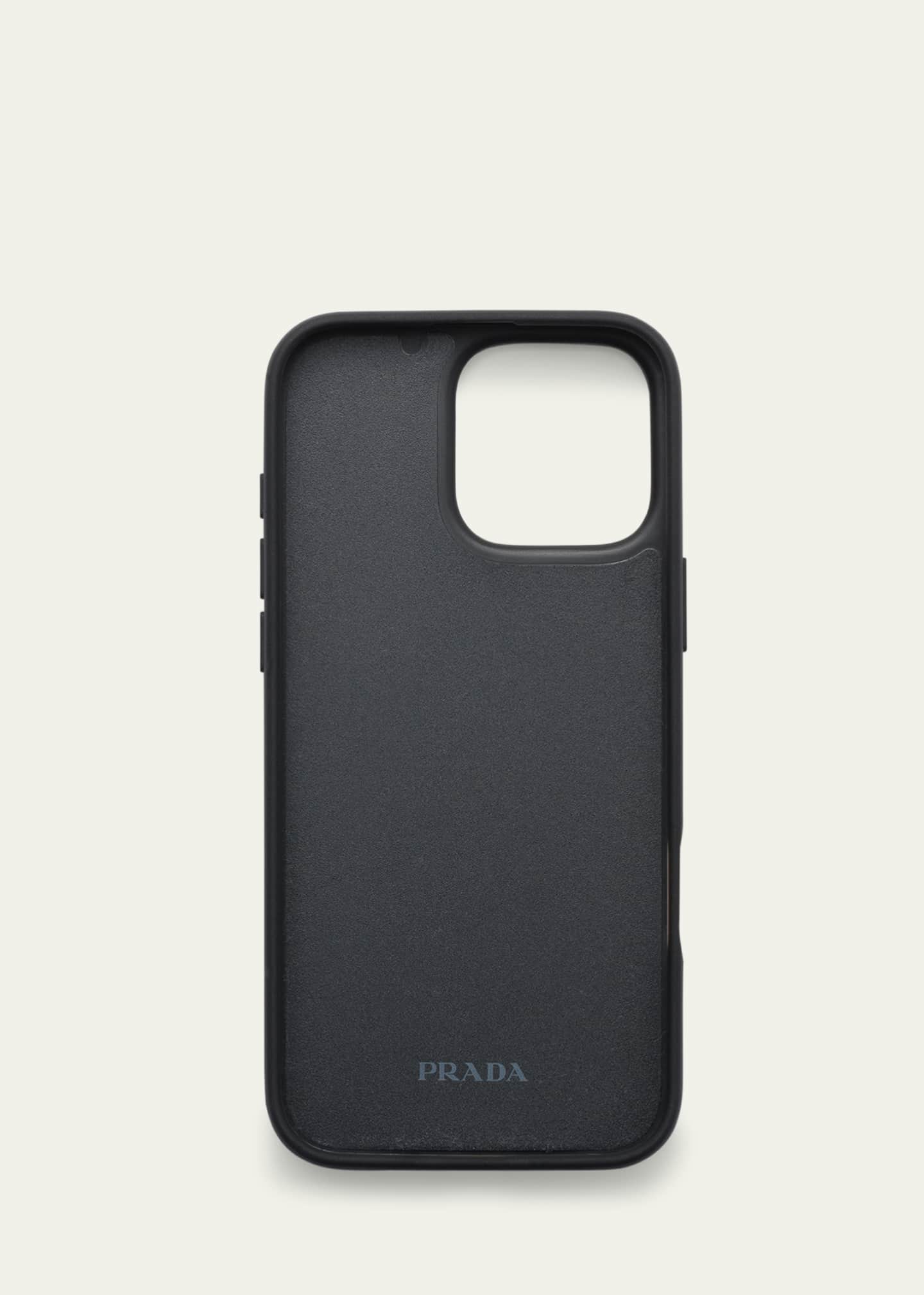 Prada Men's iPhone 16 Pro Max Leather Triangle Logo Case Image 2 of 3